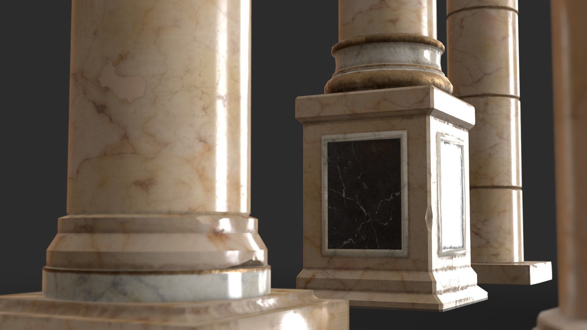 Columns Modular 03 Low-poly 3D model_6