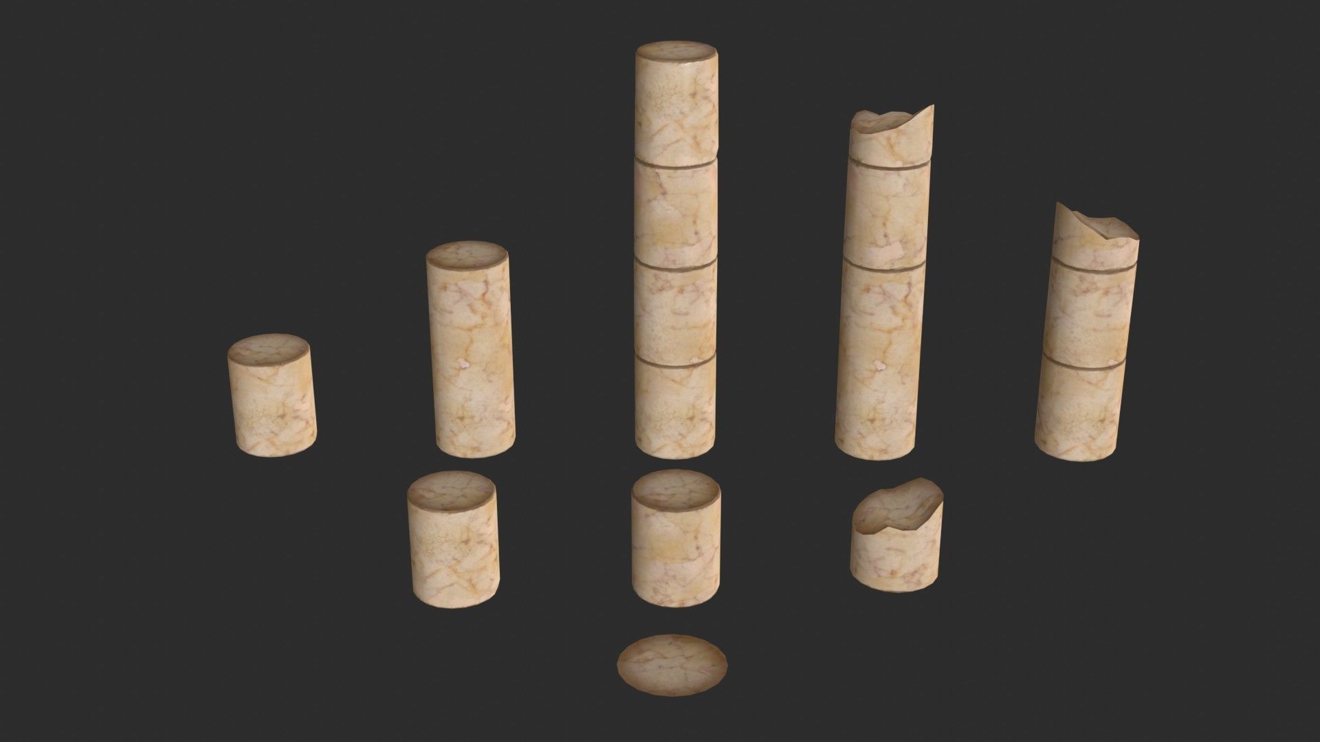 Columns Modular 03 Low-poly 3D model_10