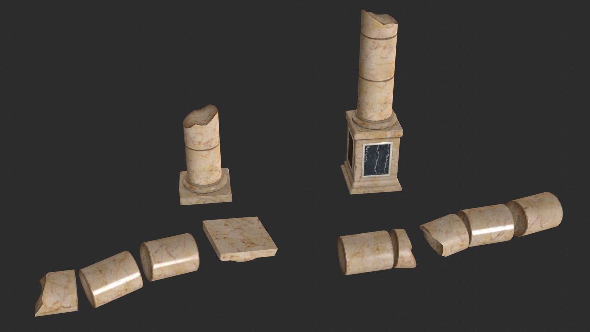 Columns Modular 03 Low-poly 3D model_12