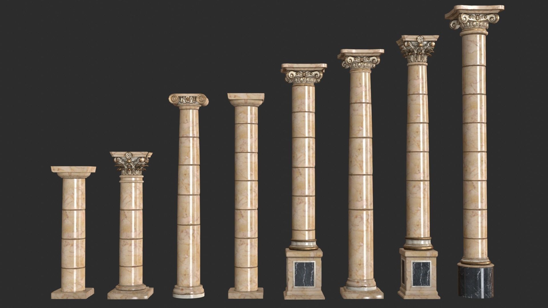 Columns Modular 03 Low-poly 3D model_11
