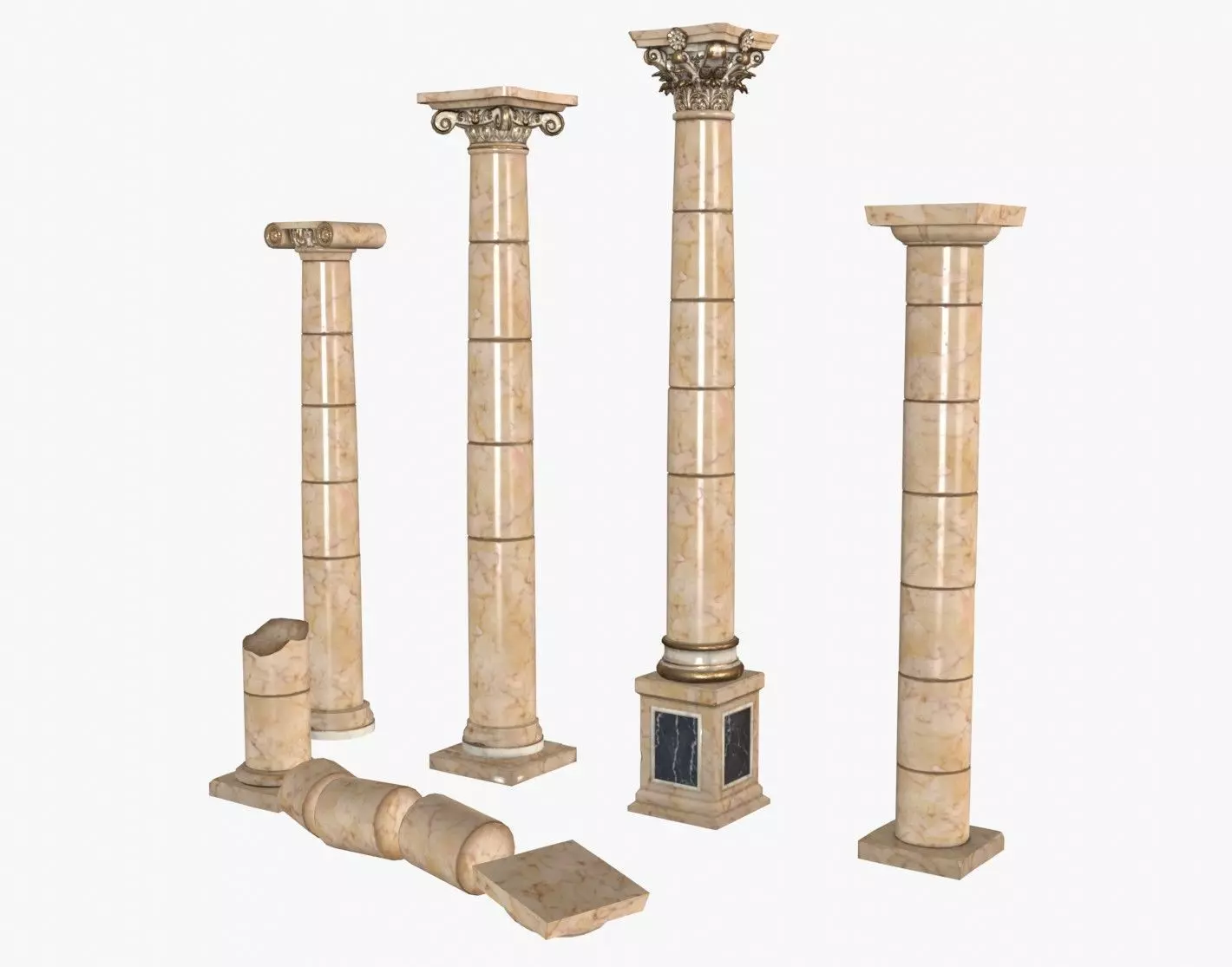 Columns Modular 03 Low-poly 3D model_0