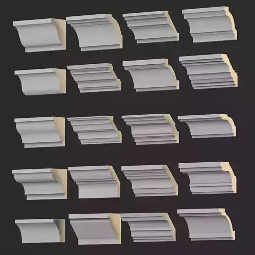 cornice set 4  20model Low-poly 3D model