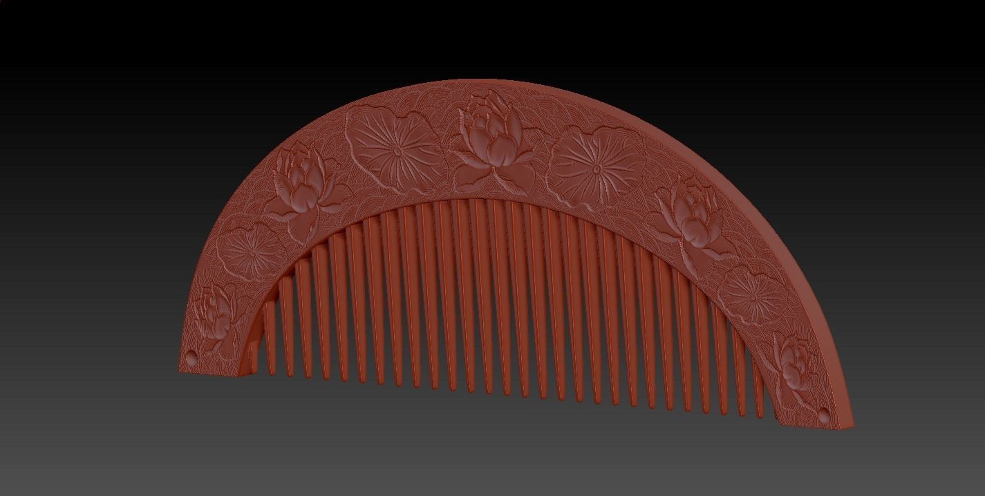 Chines Ancient Comb  3D print model_2