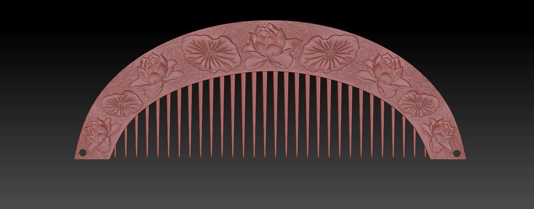 Chines Ancient Comb  3D print model_1