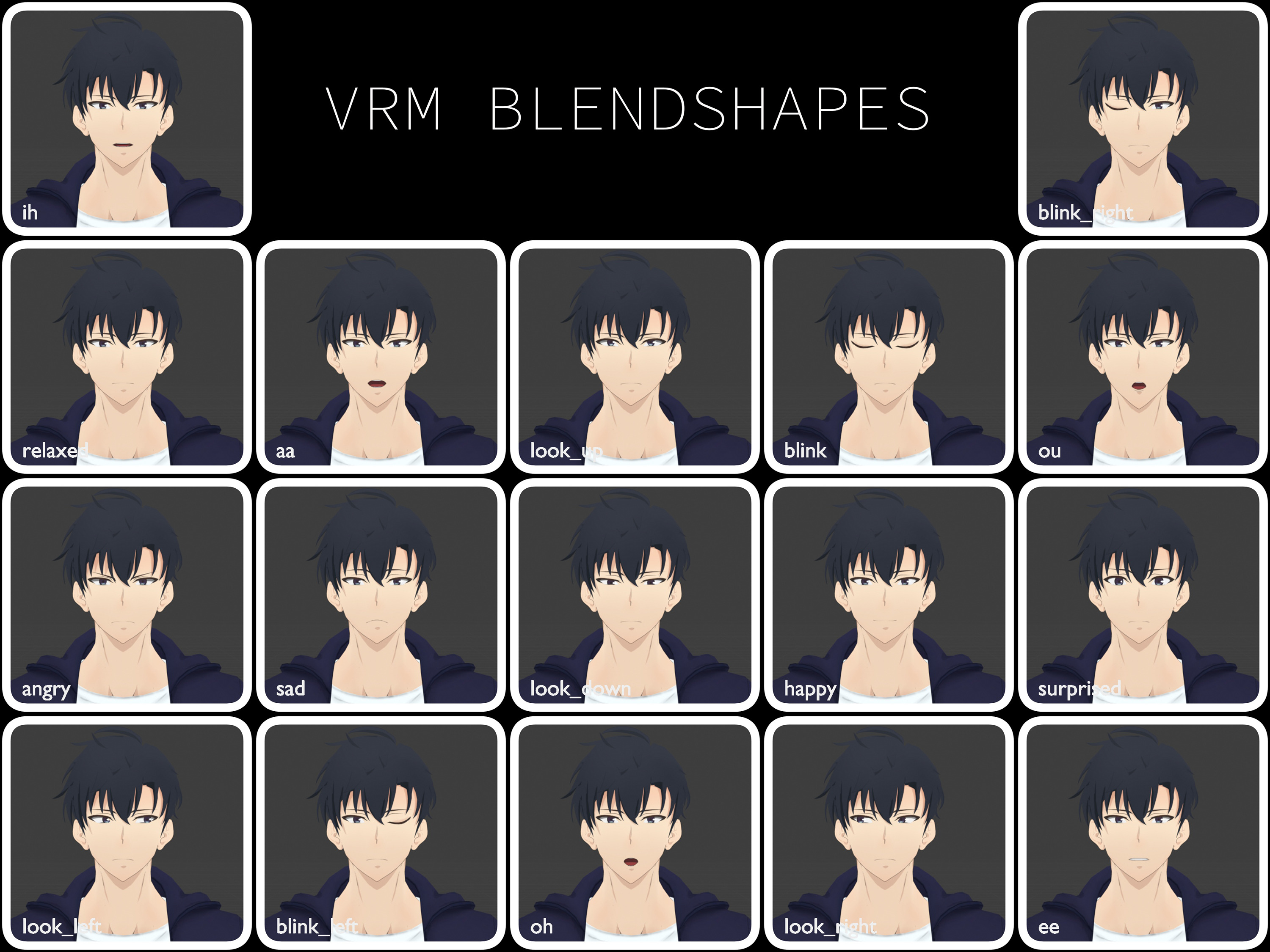 Sung JinWoo 3D VRM Unity Unreal Low-poly 3D model_4