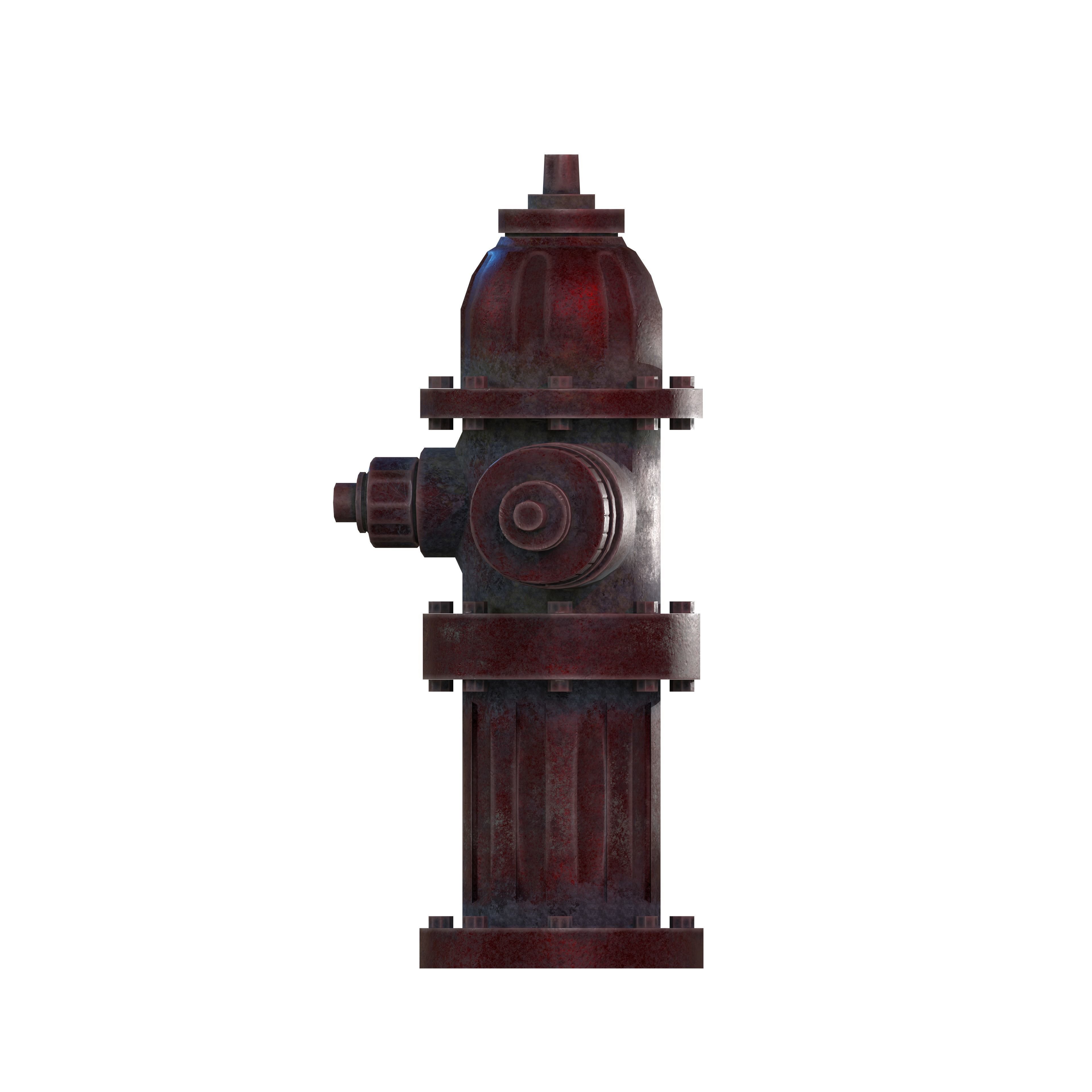 Fire Hydrant Multicolor Low-poly 3D model_7