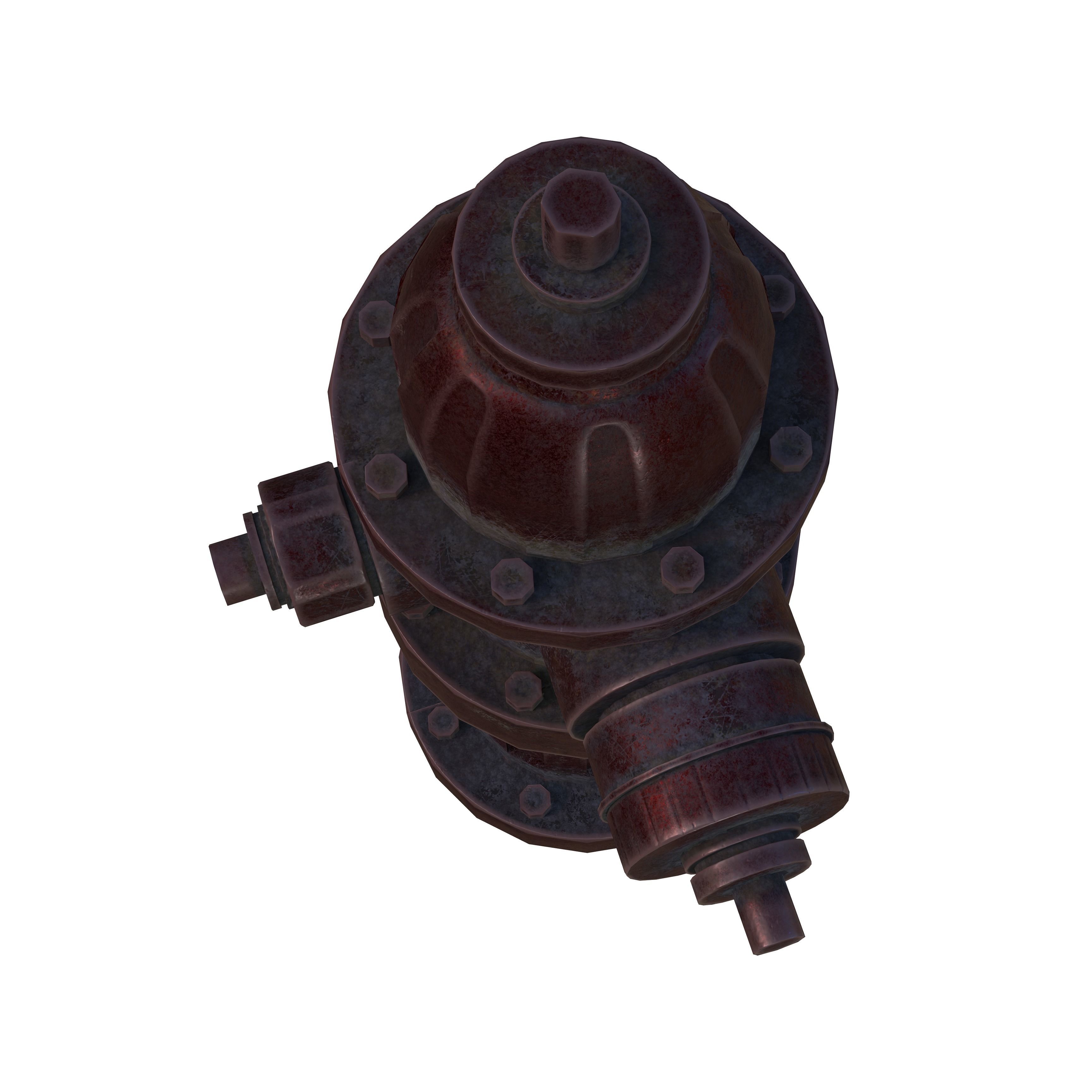 Fire Hydrant Multicolor Low-poly 3D model_25