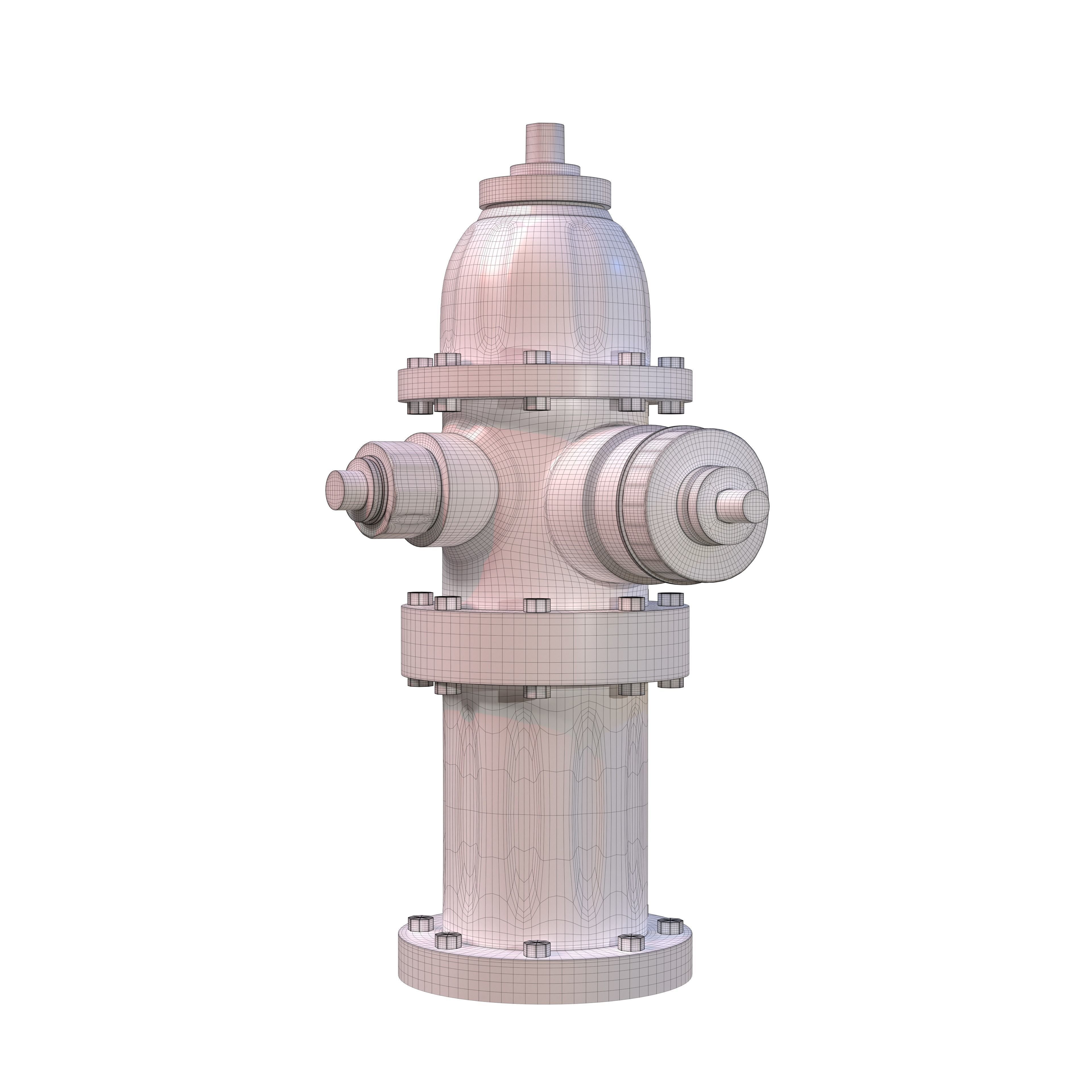 Fire Hydrant Multicolor Low-poly 3D model_30
