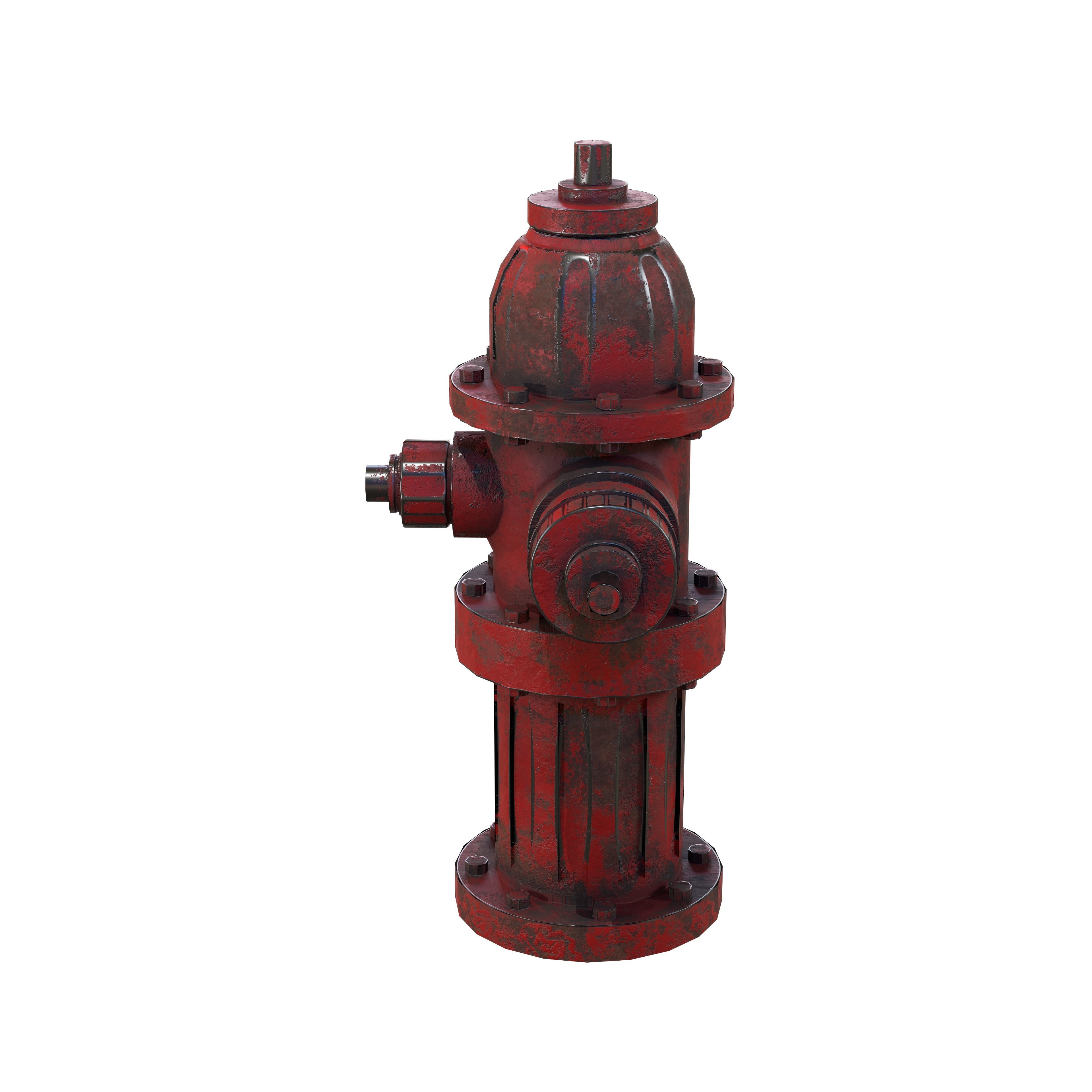 Fire Hydrant Multicolor Low-poly 3D model_14
