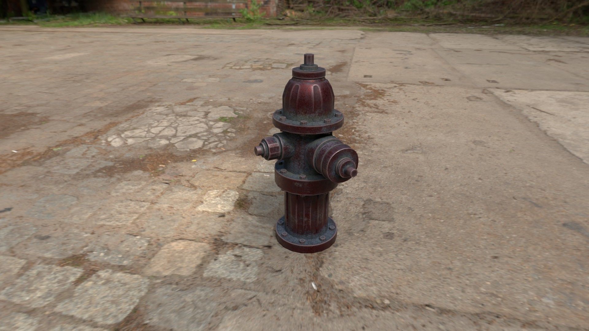 Fire Hydrant Multicolor Low-poly 3D model_12