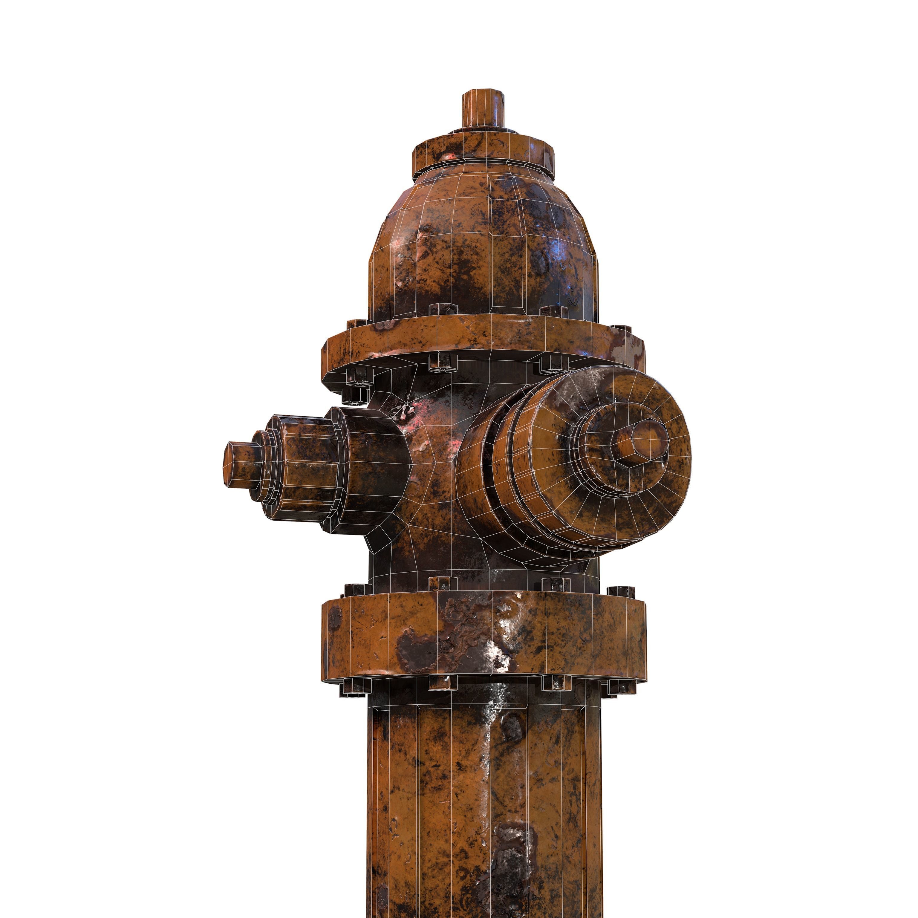 Fire Hydrant Multicolor Low-poly 3D model_27
