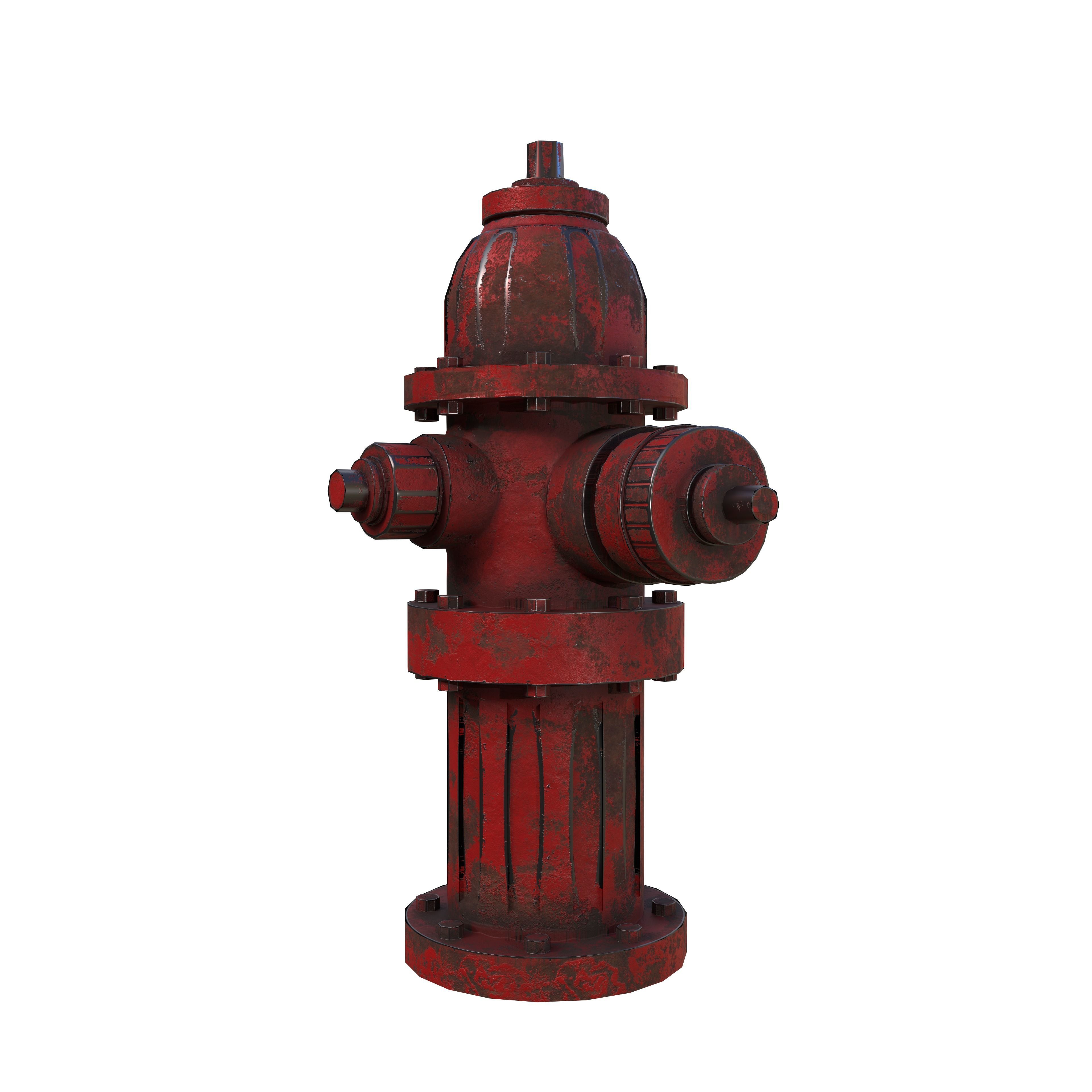 Fire Hydrant Multicolor Low-poly 3D model_20