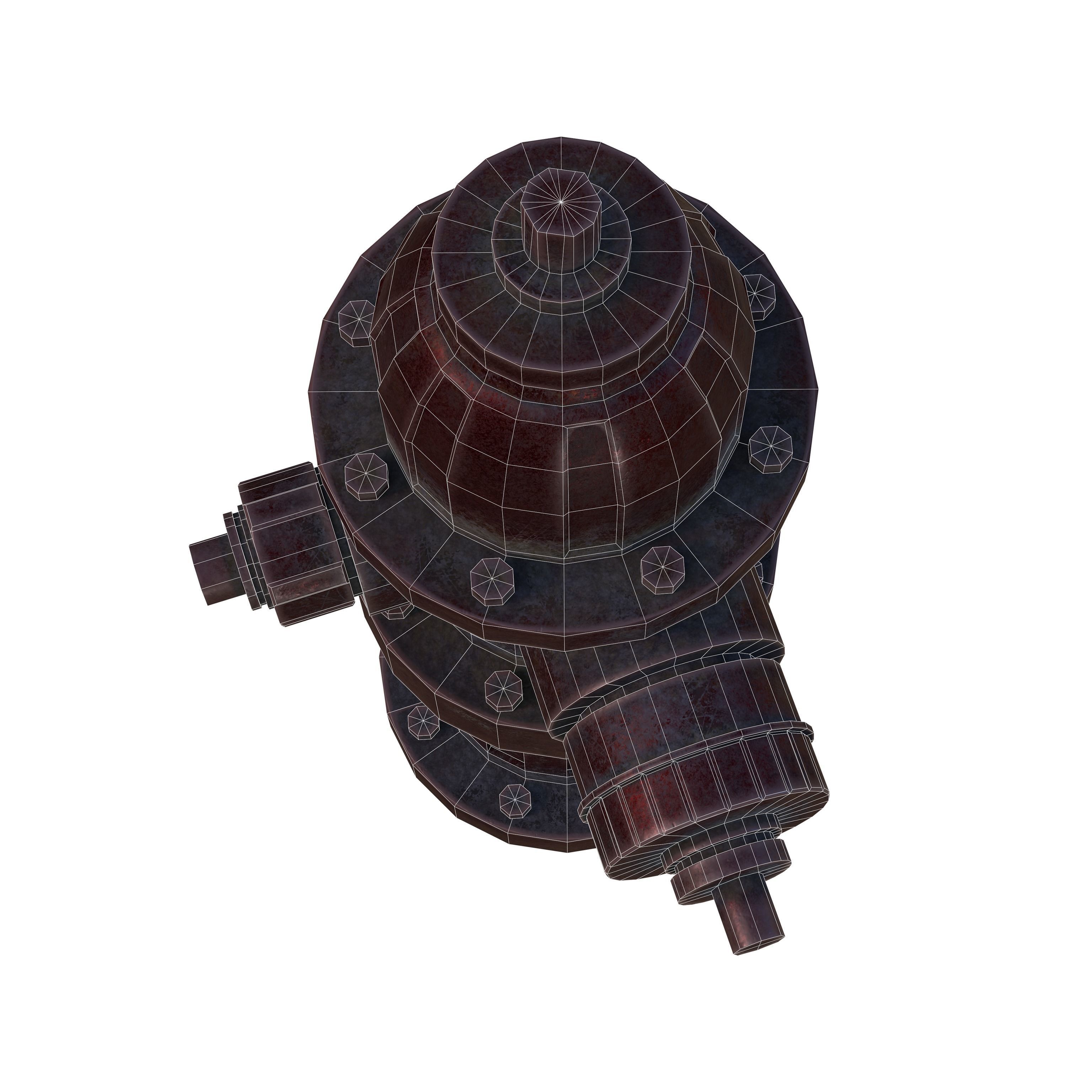 Fire Hydrant Multicolor Low-poly 3D model_26