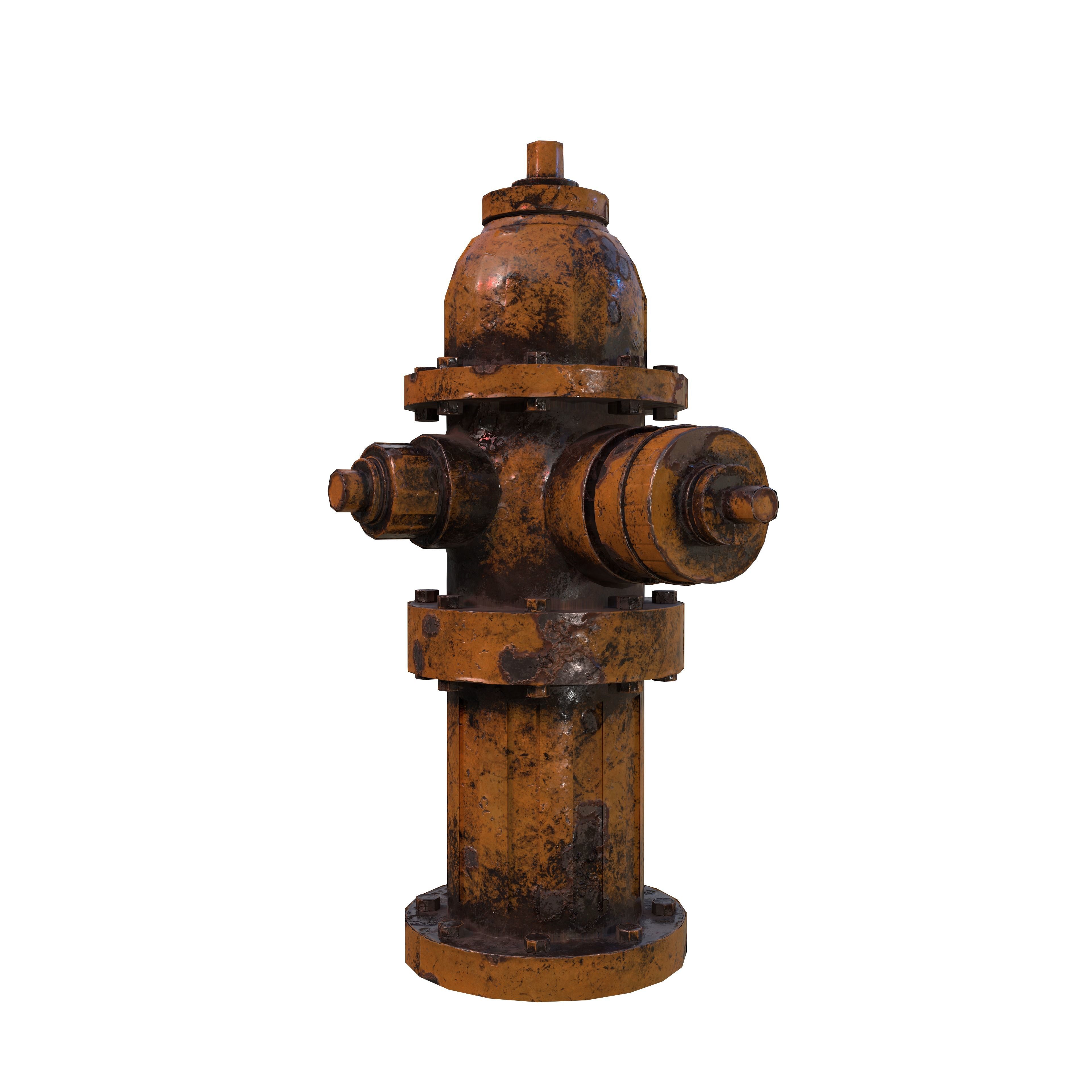 Fire Hydrant Multicolor Low-poly 3D model_21