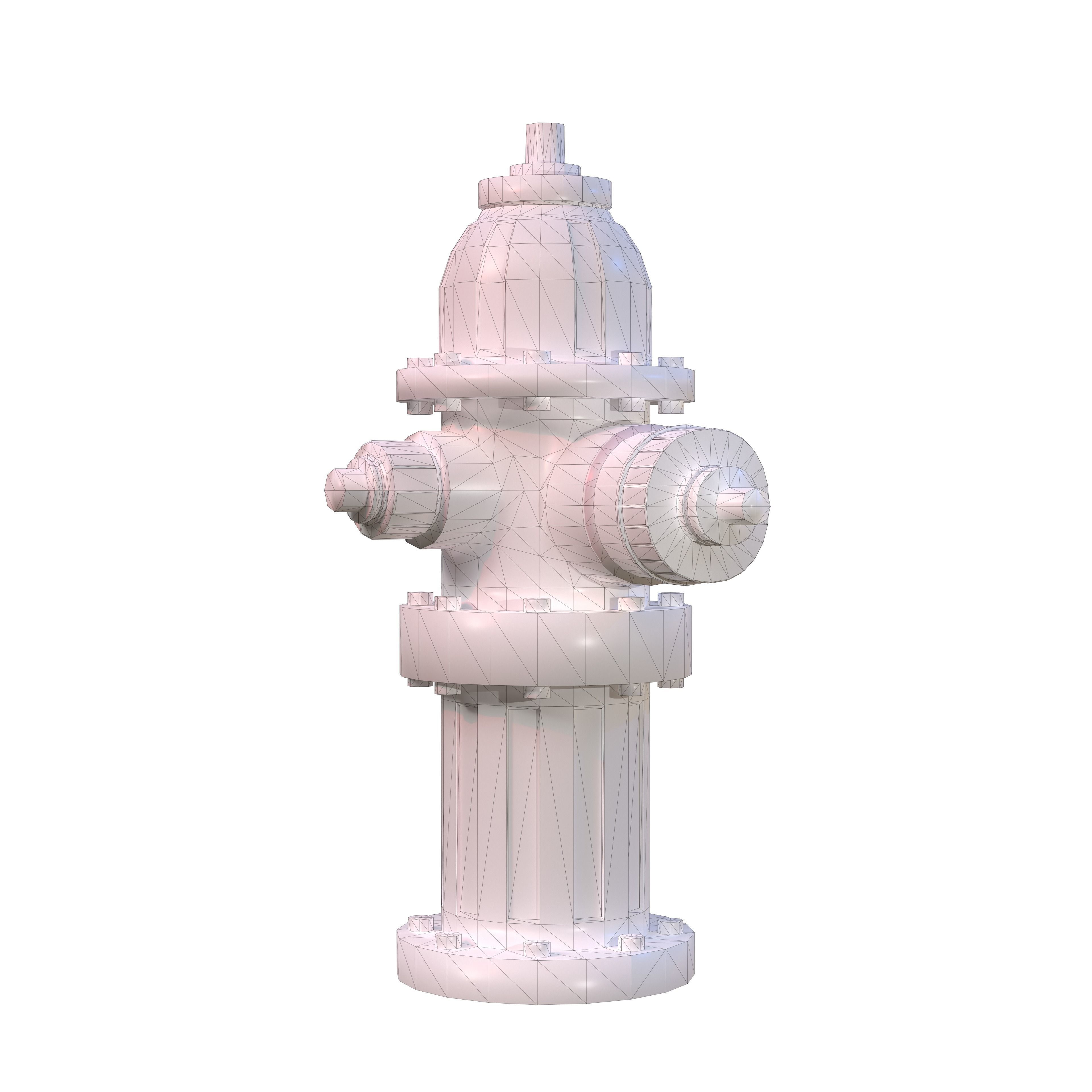 Fire Hydrant Multicolor Low-poly 3D model_28