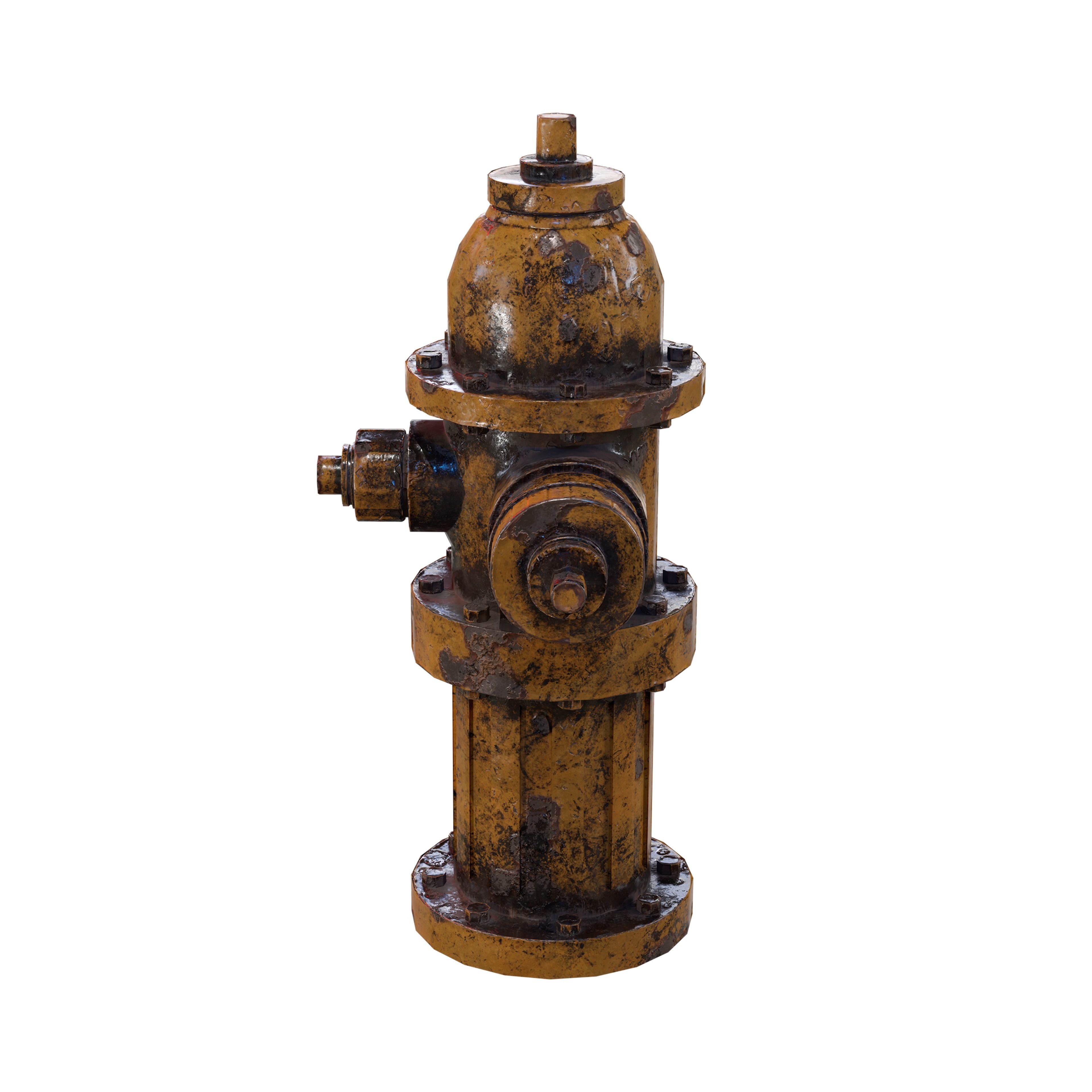 Fire Hydrant Multicolor Low-poly 3D model_5