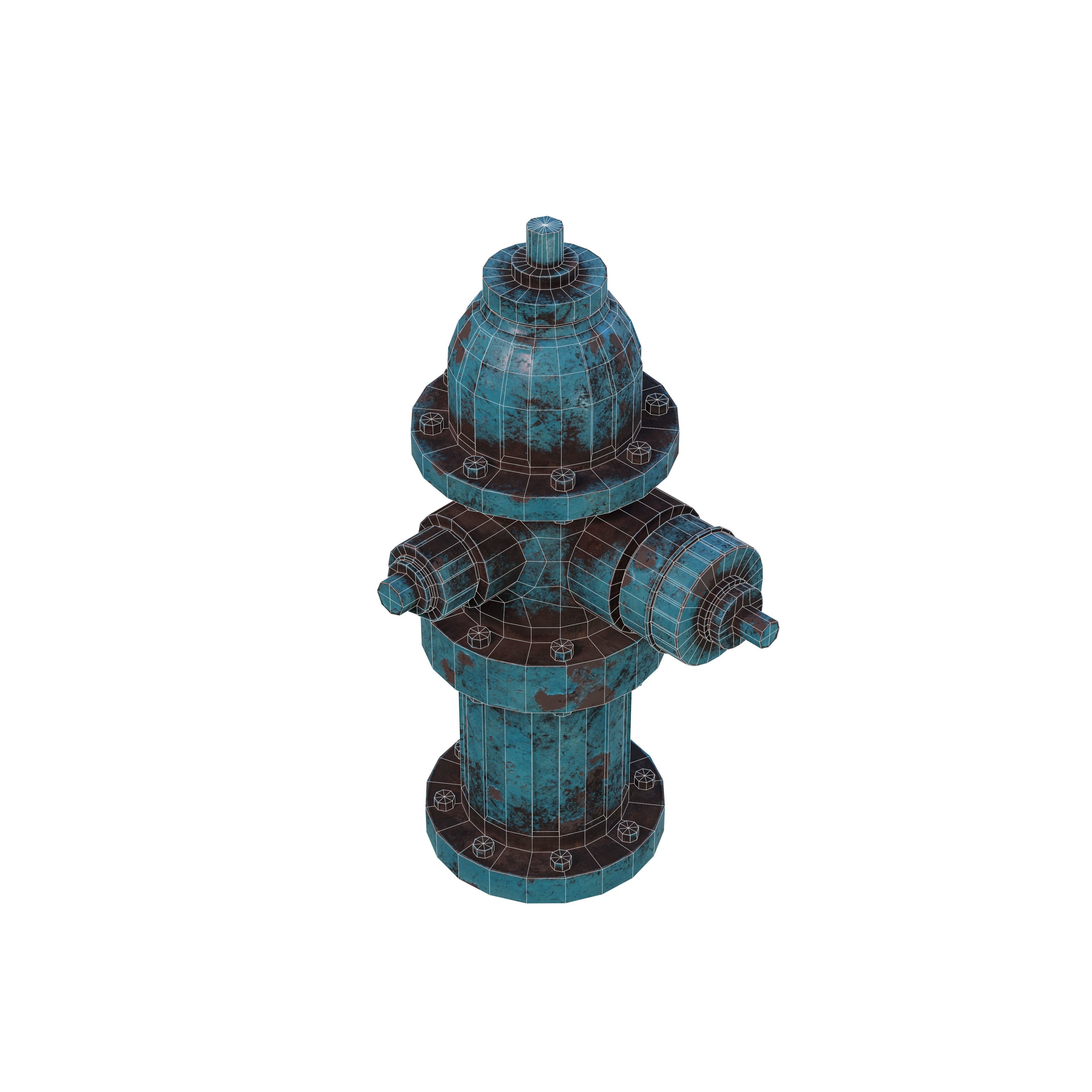 Fire Hydrant Multicolor Low-poly 3D model_24