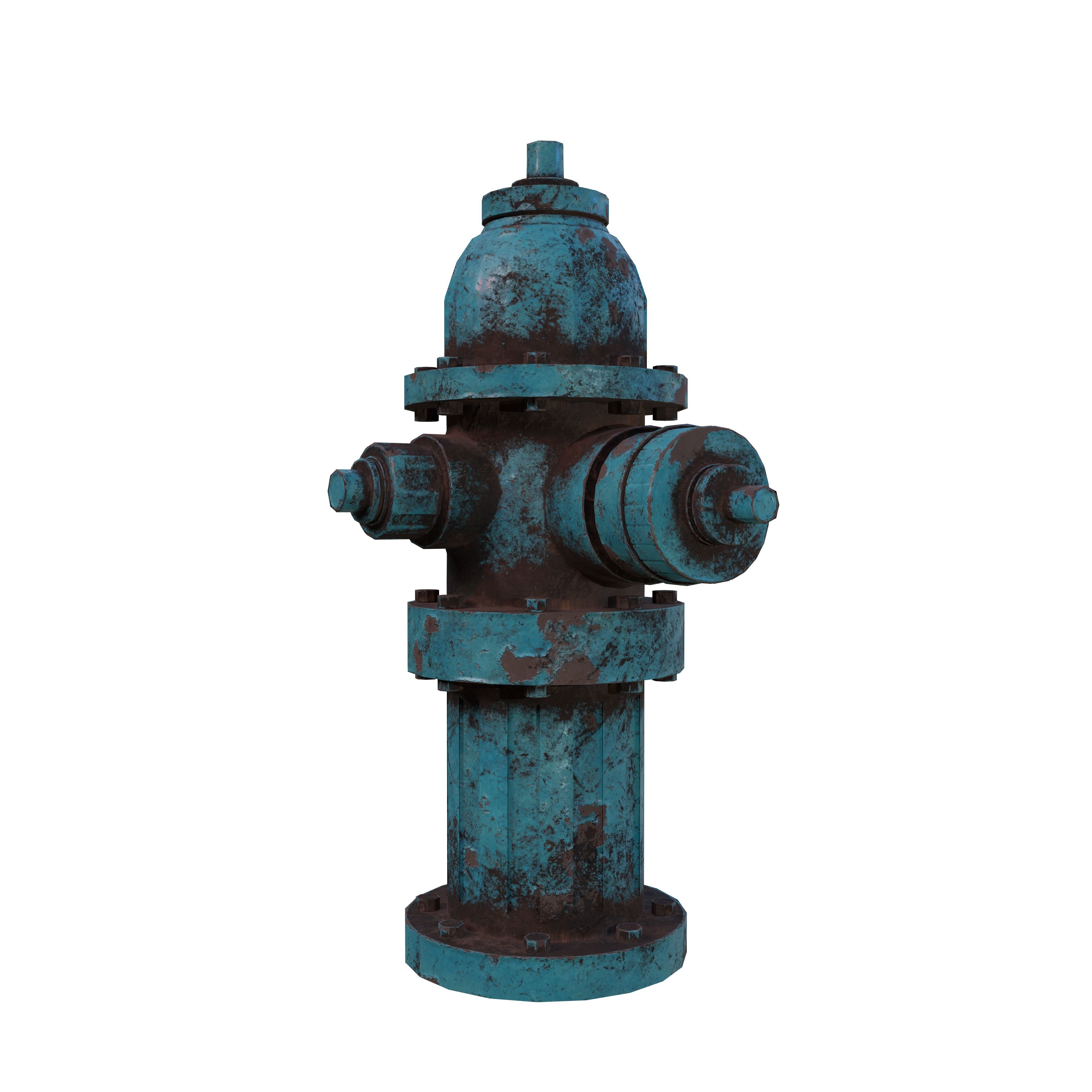 Fire Hydrant Multicolor Low-poly 3D model_22