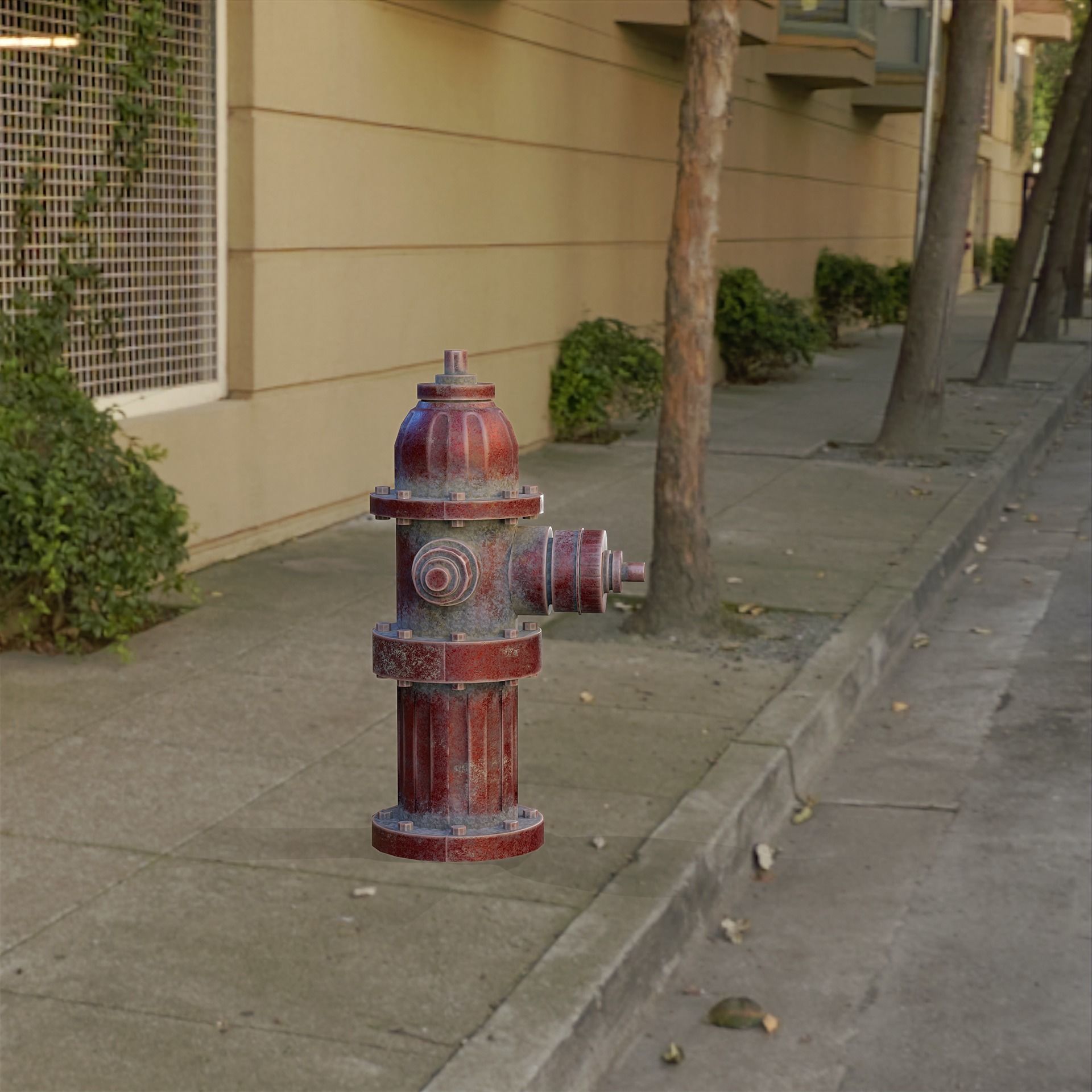 Fire Hydrant Multicolor Low-poly 3D model_13
