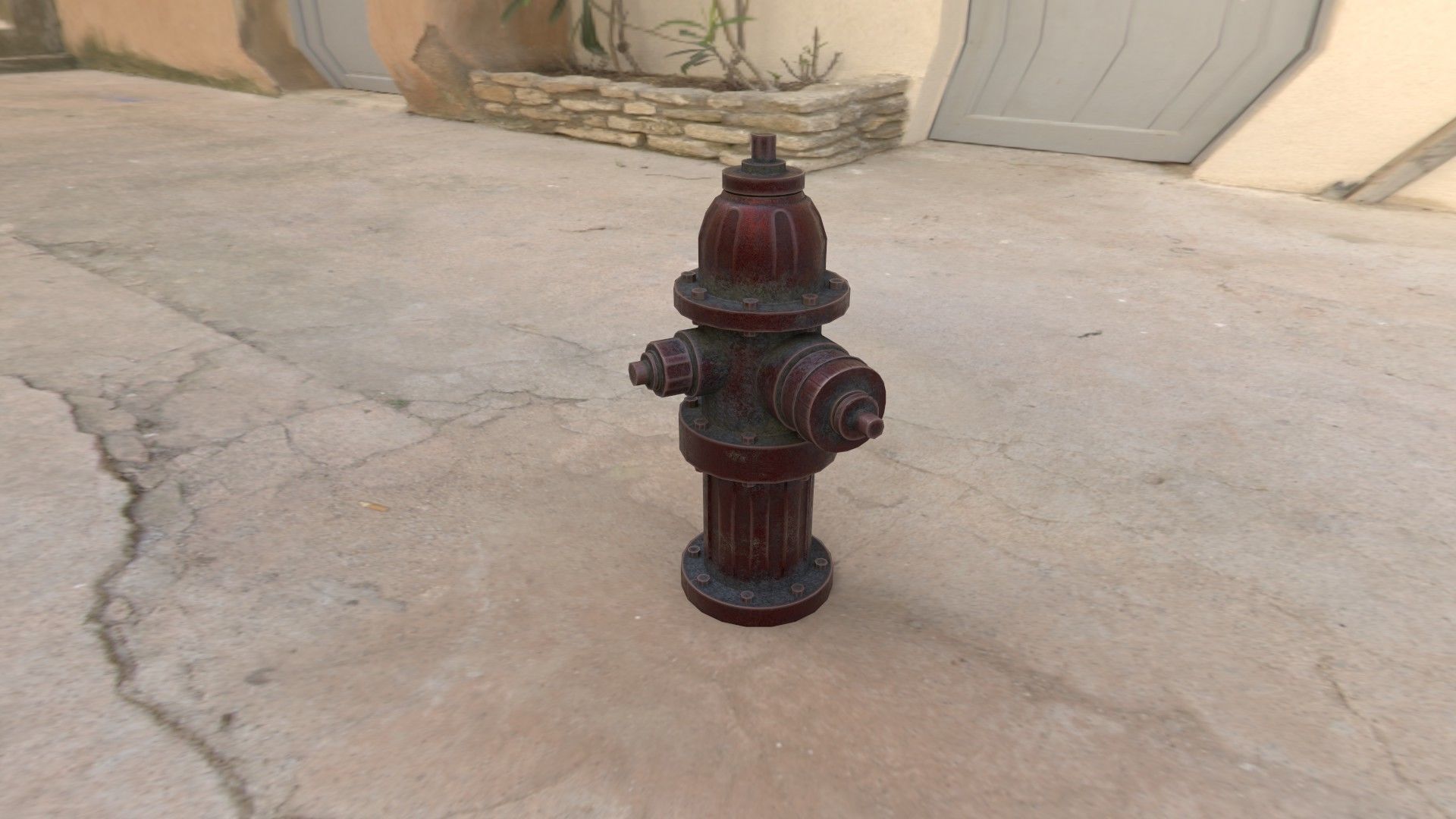 Fire Hydrant Multicolor Low-poly 3D model_10