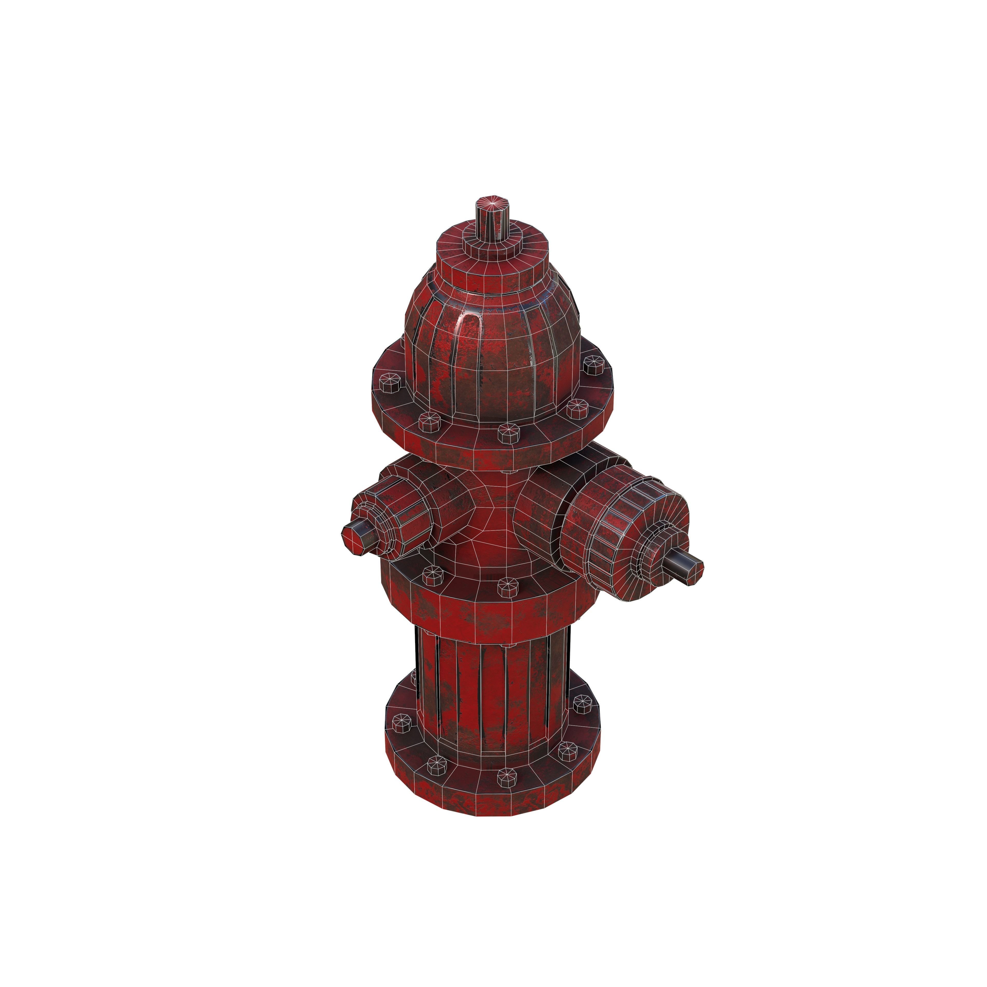 Fire Hydrant Multicolor Low-poly 3D model_23