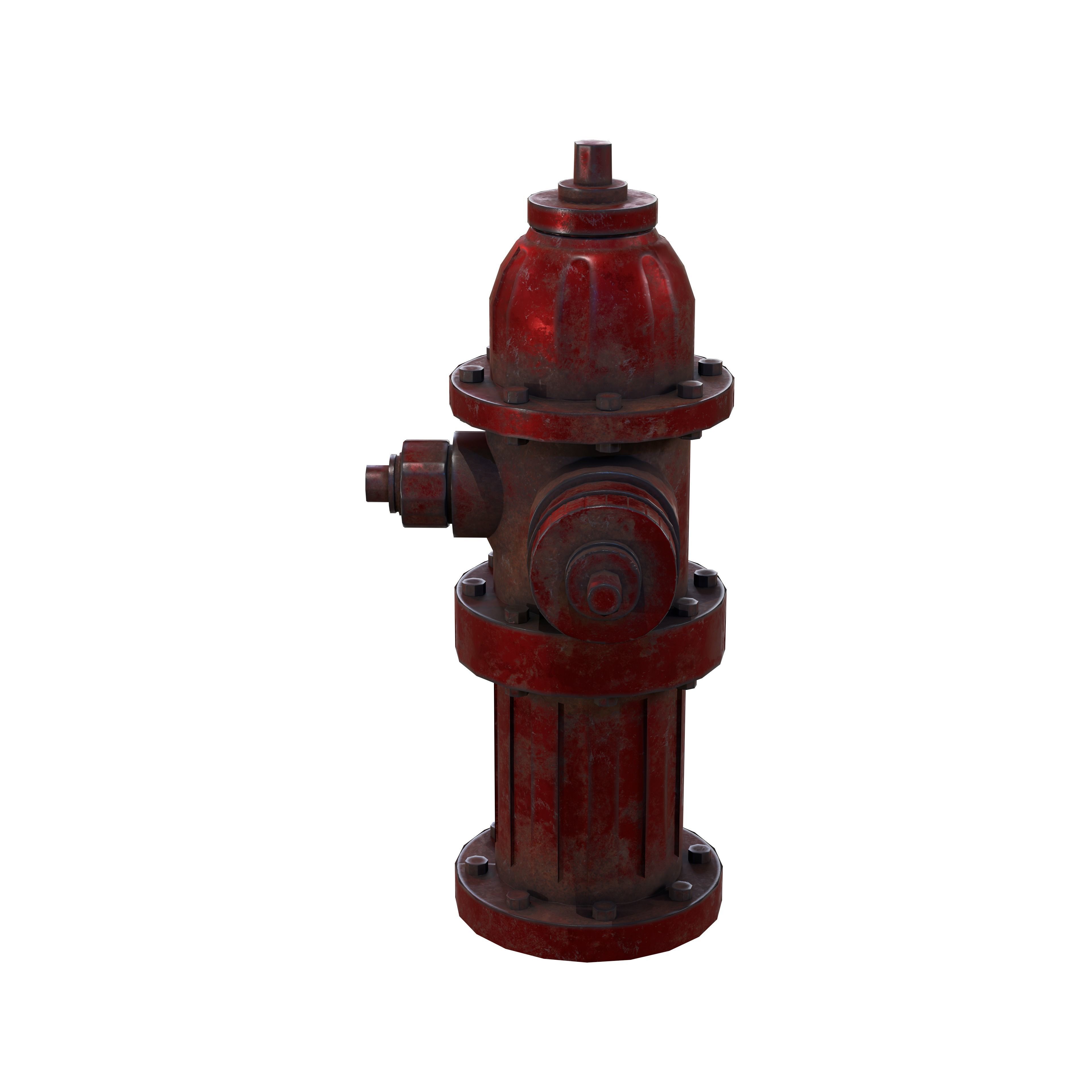 Fire Hydrant Multicolor Low-poly 3D model_6