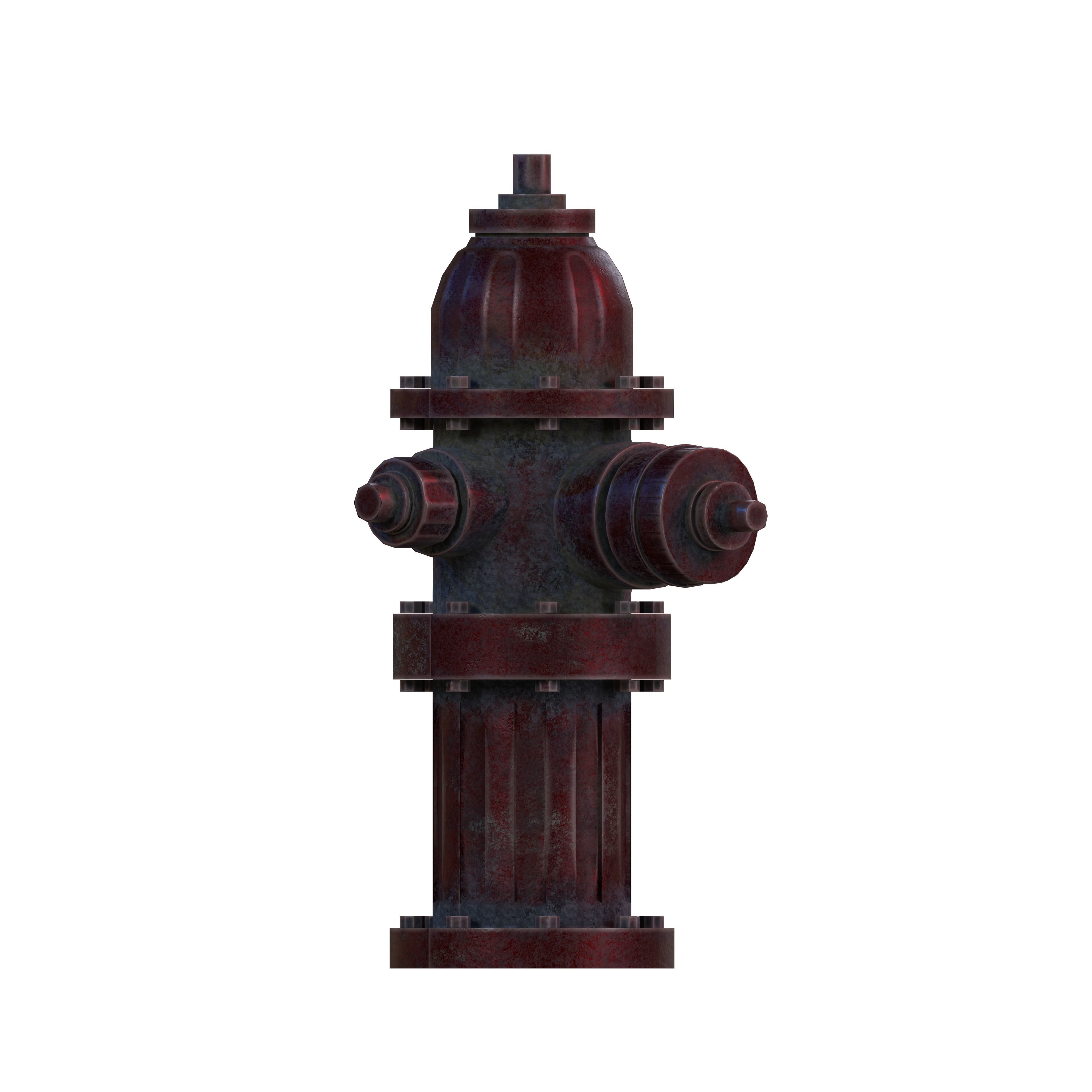 Fire Hydrant Multicolor Low-poly 3D model_8