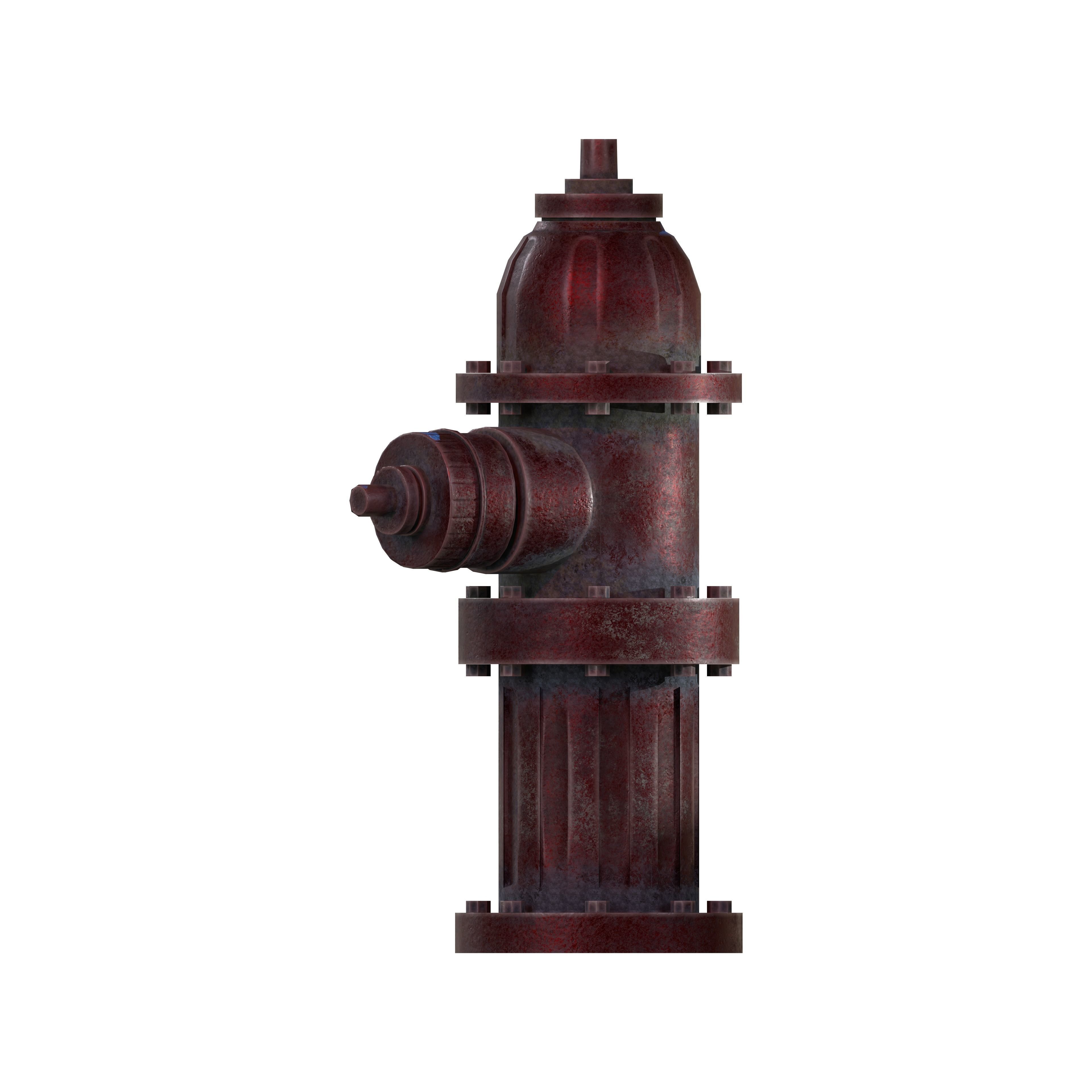 Fire Hydrant Multicolor Low-poly 3D model_3