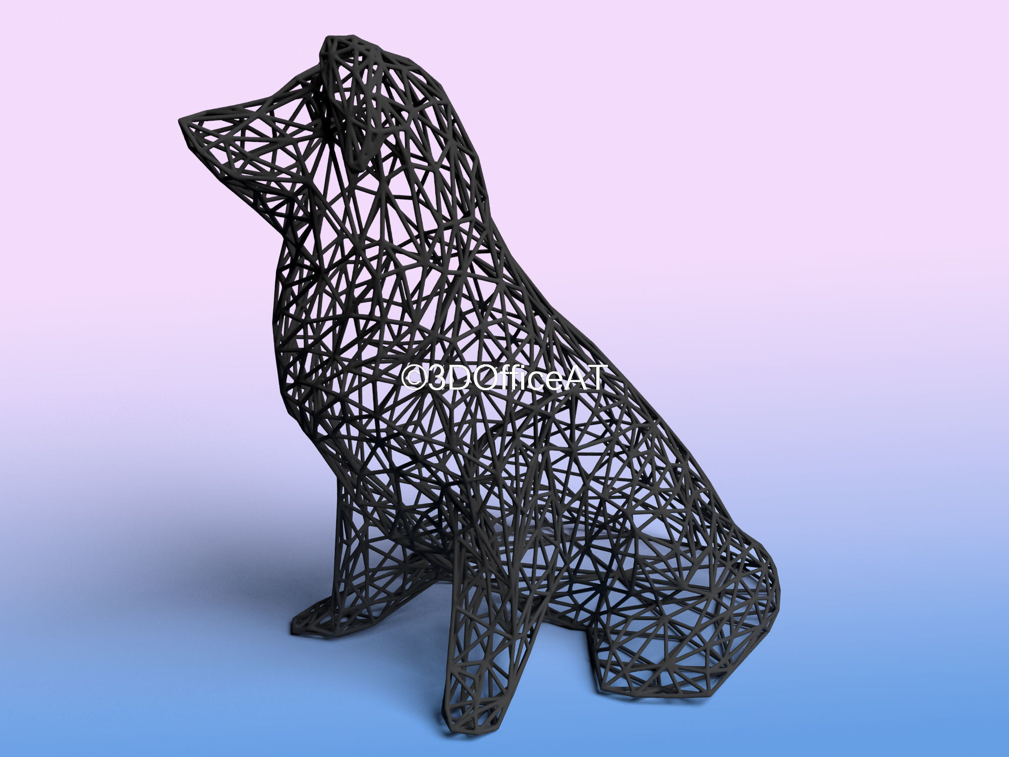 COLLIE DOG - WIRE ART - SLA PRINT 3D print model_7