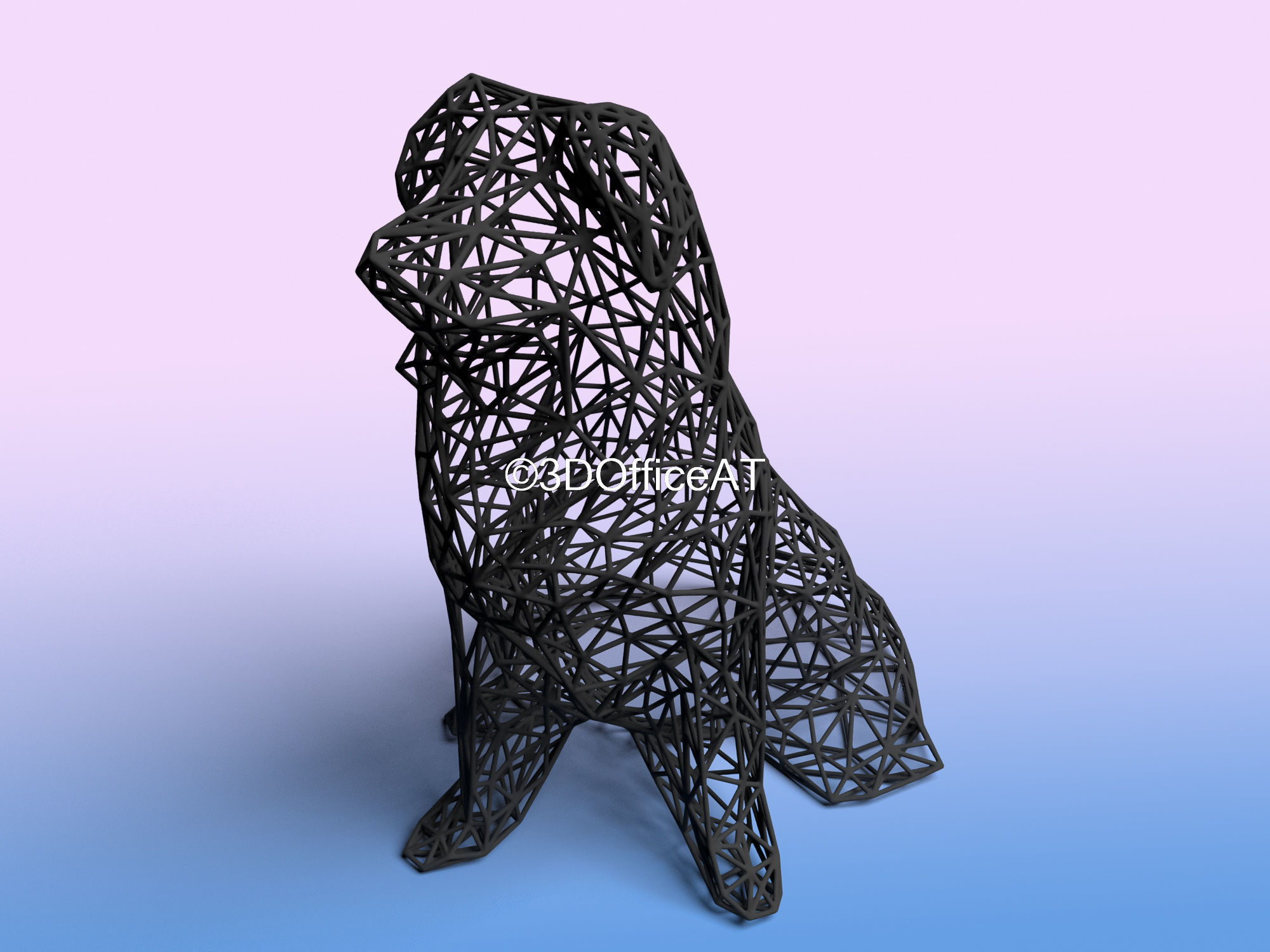 COLLIE DOG - WIRE ART - SLA PRINT 3D print model_8