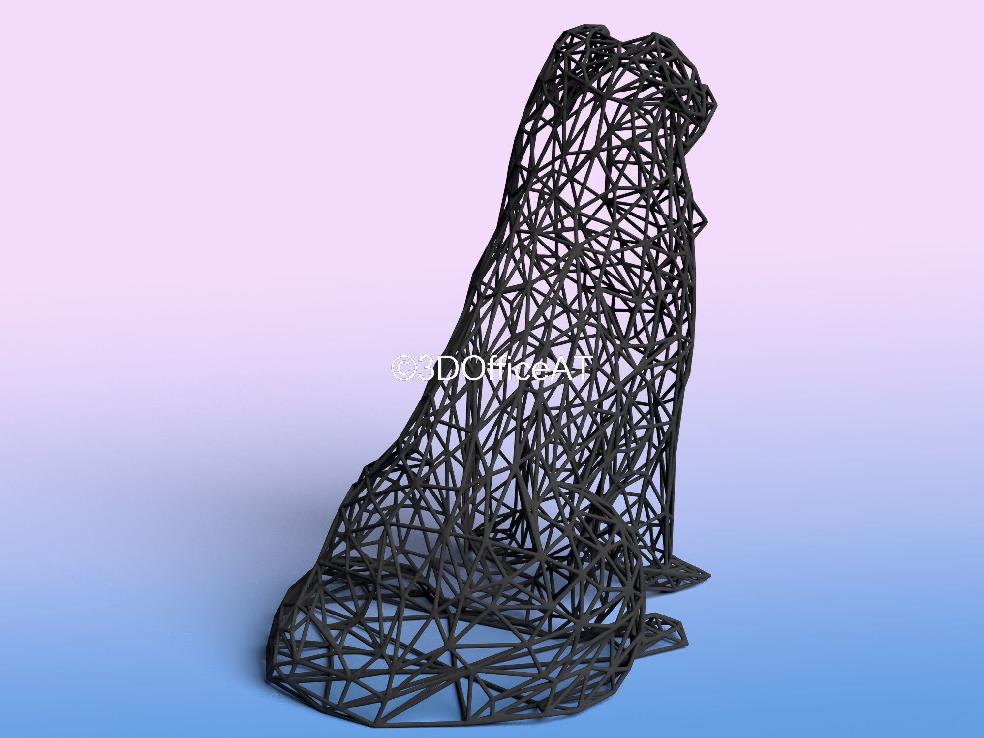 COLLIE DOG - WIRE ART - SLA PRINT 3D print model_3