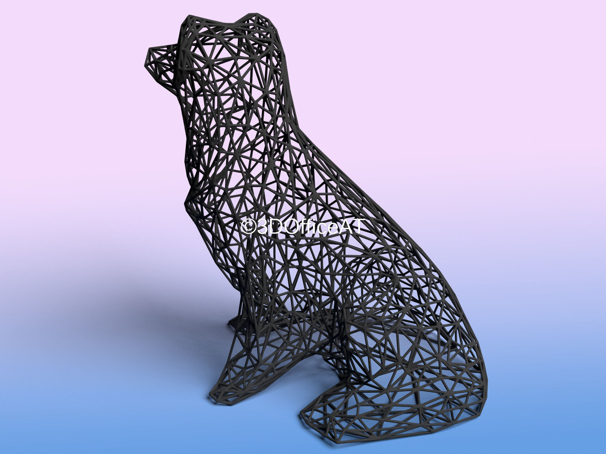 COLLIE DOG - WIRE ART - SLA PRINT 3D print model_1