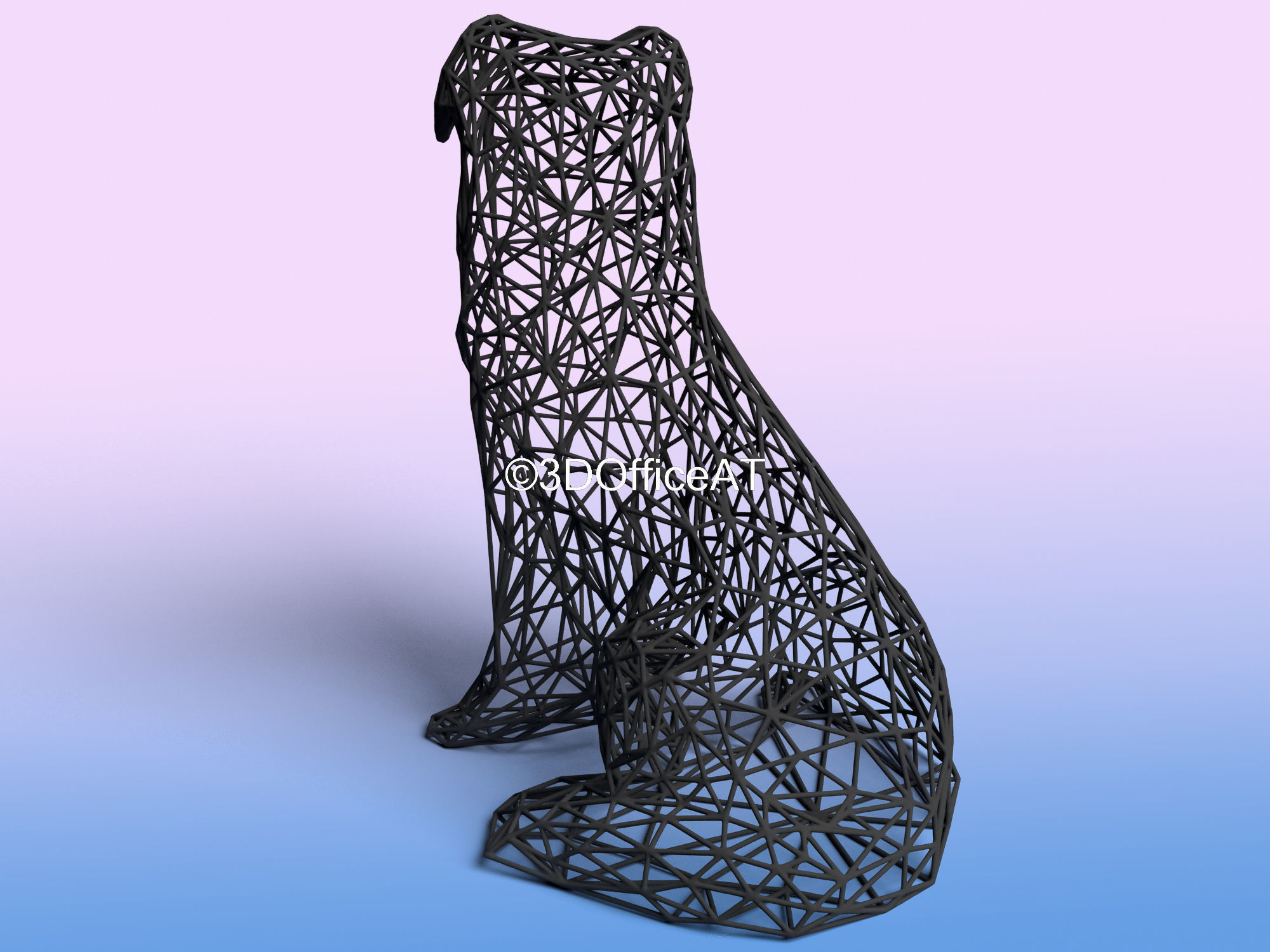COLLIE DOG - WIRE ART - SLA PRINT 3D print model_2