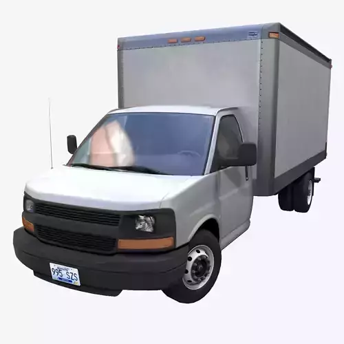 2010 Industrial box van Low-poly 3D model