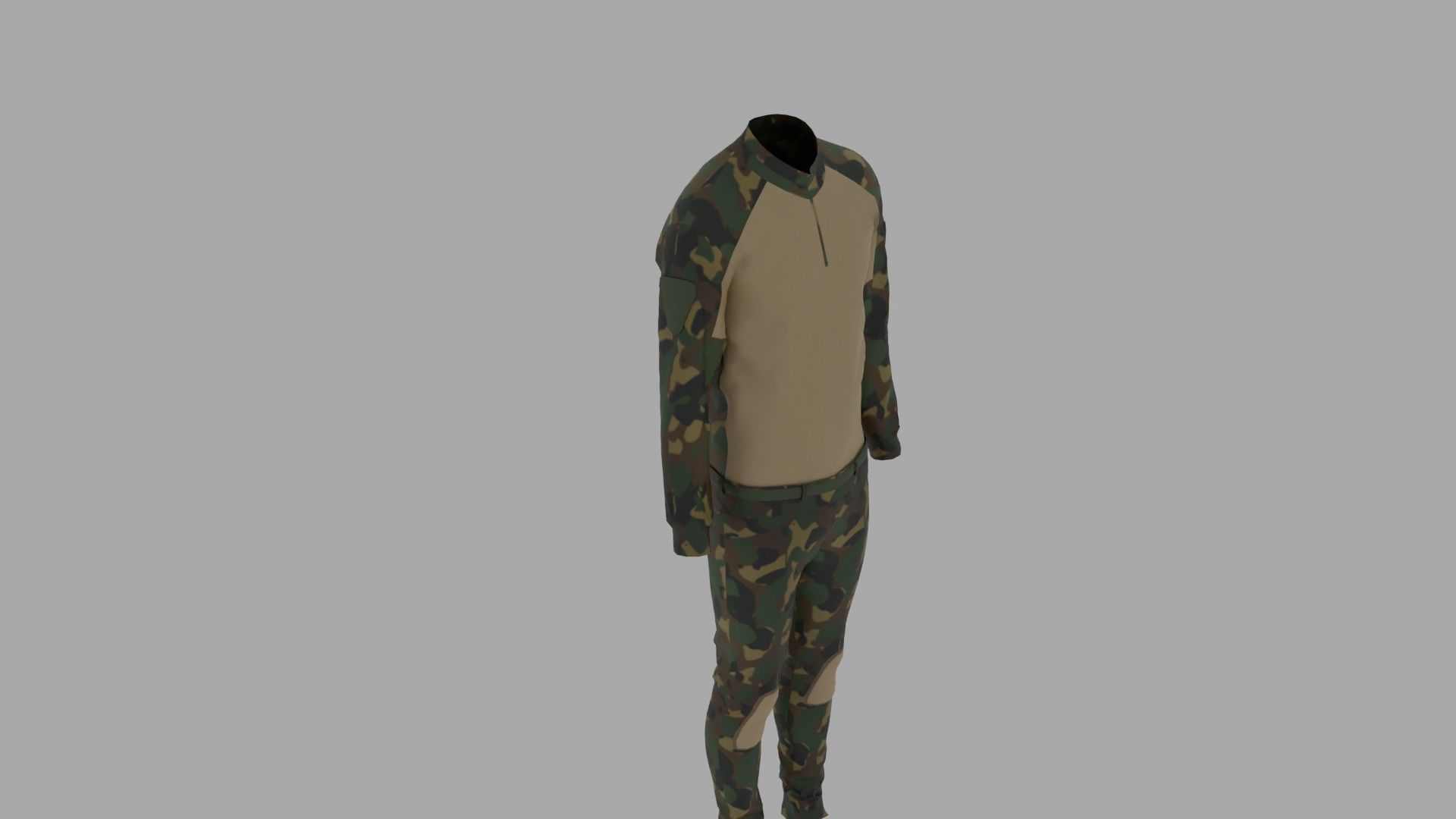 Military Uniform Low-poly 3D model_8
