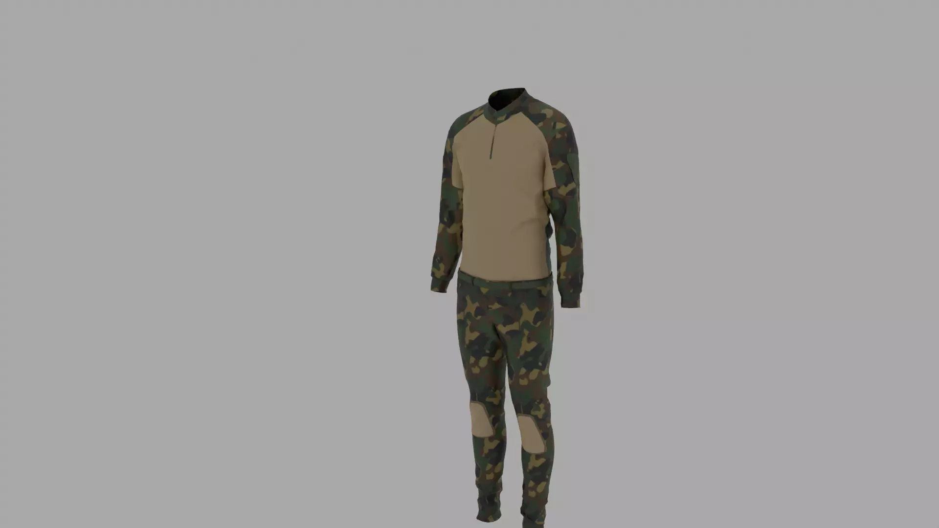 Military Uniform Low-poly 3D model_0