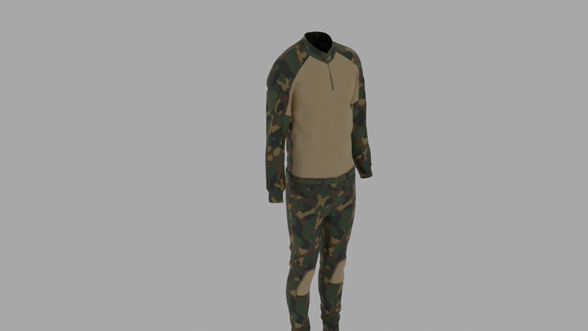 Military Uniform Low-poly 3D model_2
