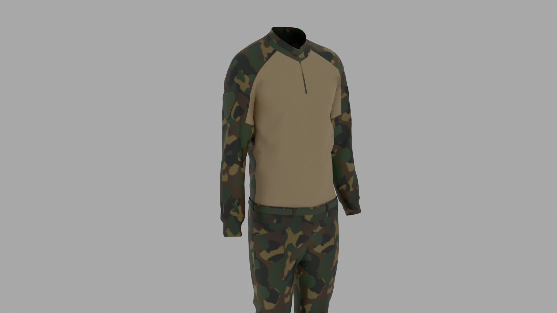 Military Uniform Low-poly 3D model_6