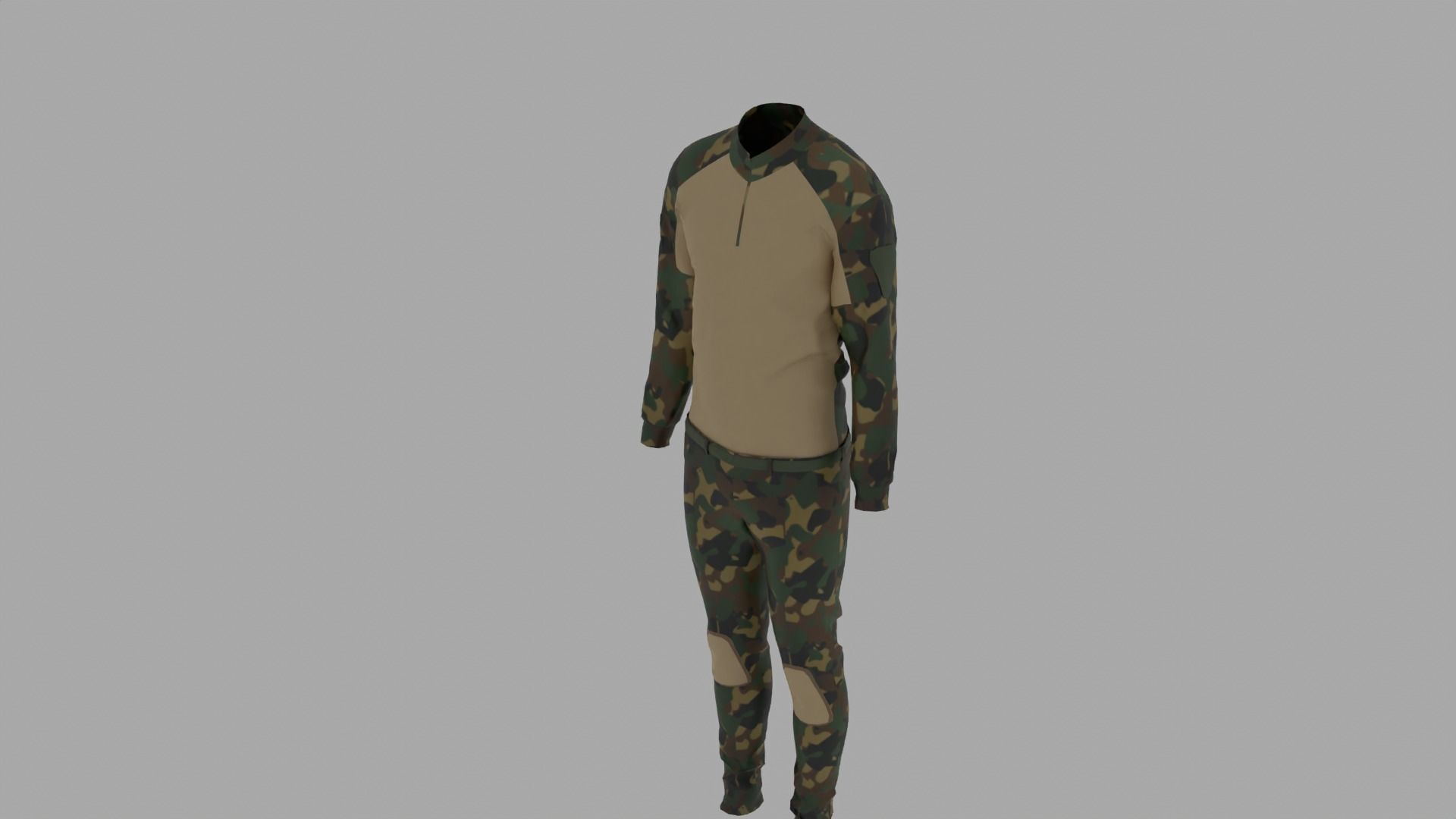 Military Uniform Low-poly 3D model_4