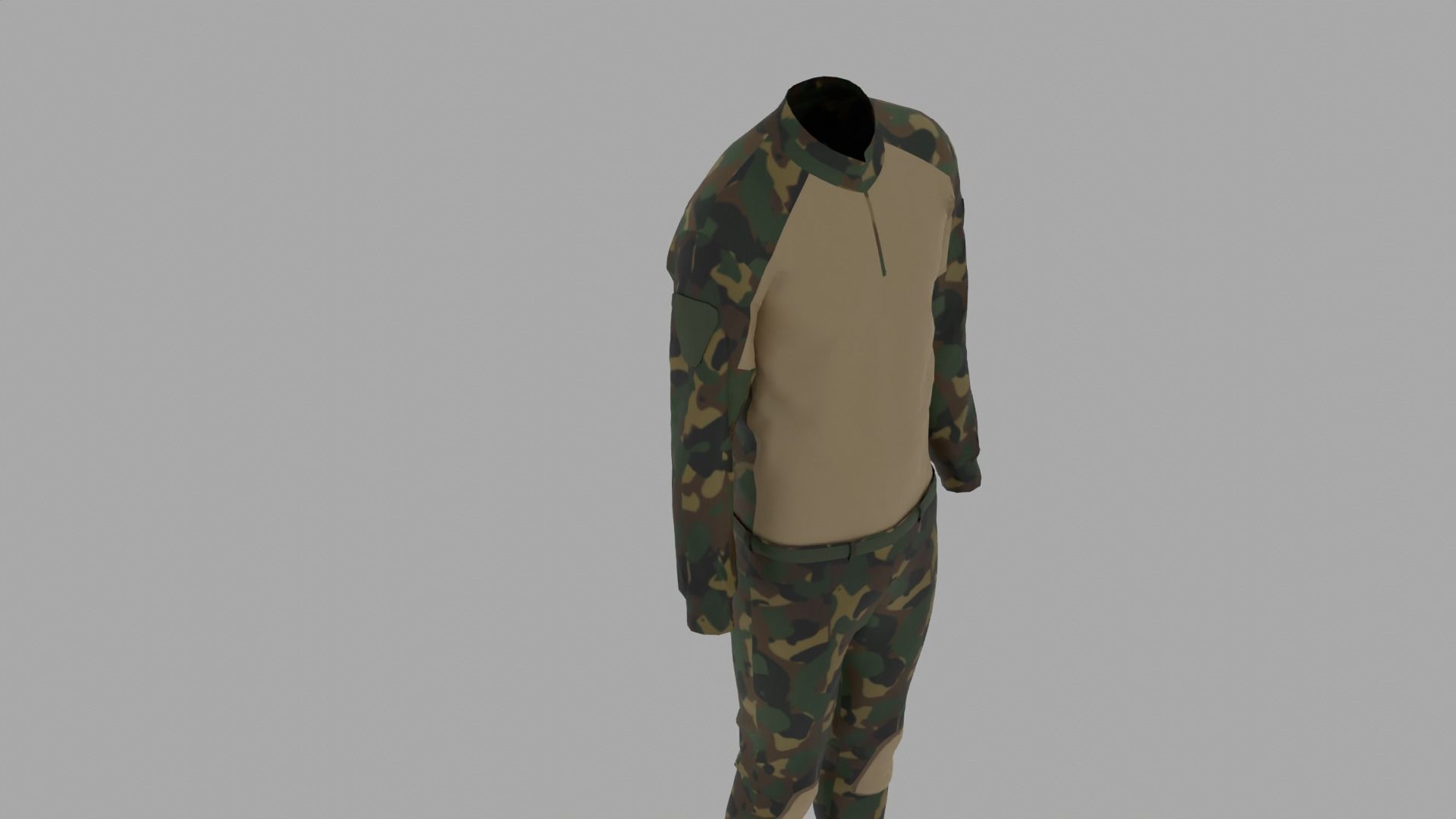 Military Uniform Low-poly 3D model_5