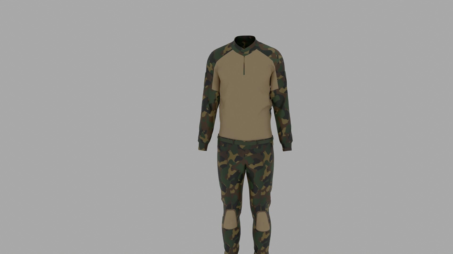 Military Uniform Low-poly 3D model_3
