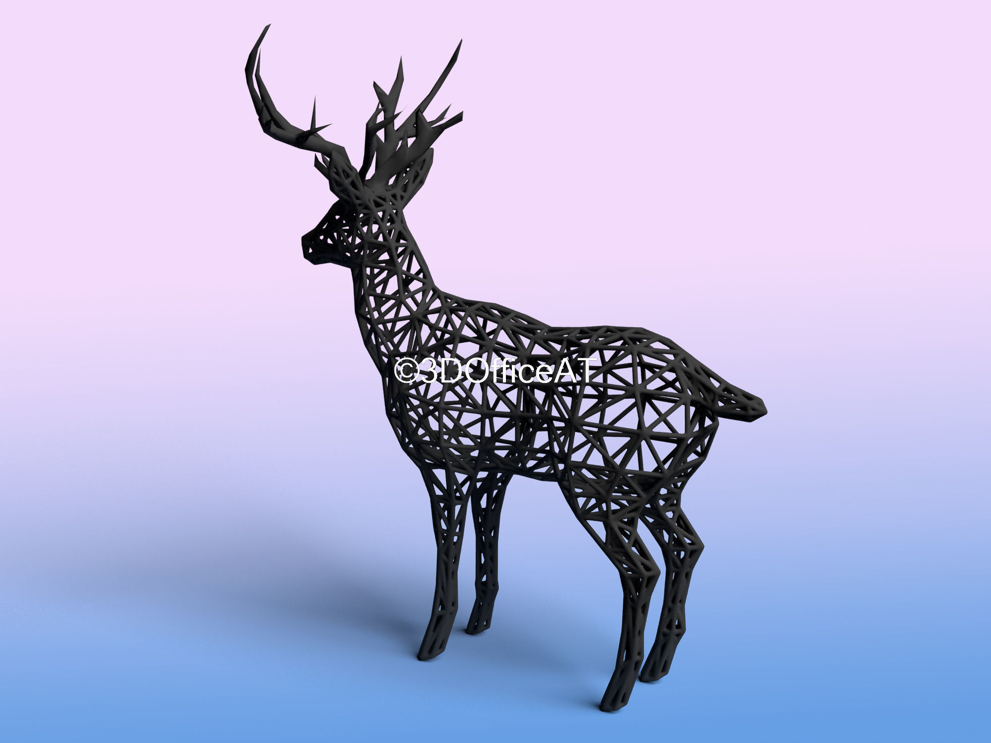 DEER WITH ANTLERS - WIRE ART DEER - CHRISMAS DEER 3D print model_8