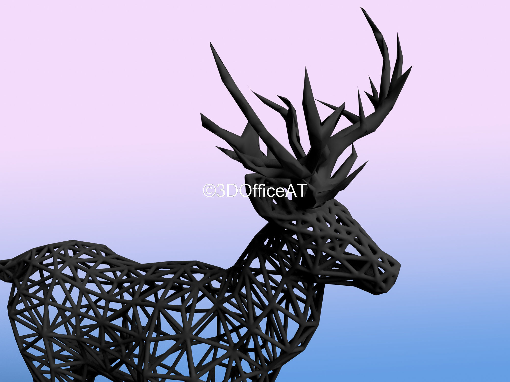 DEER WITH ANTLERS - WIRE ART DEER - CHRISMAS DEER 3D print model_13
