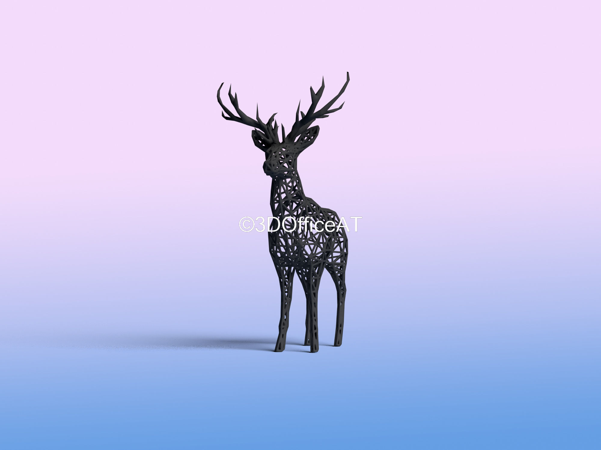 DEER WITH ANTLERS - WIRE ART DEER - CHRISMAS DEER 3D print model_3