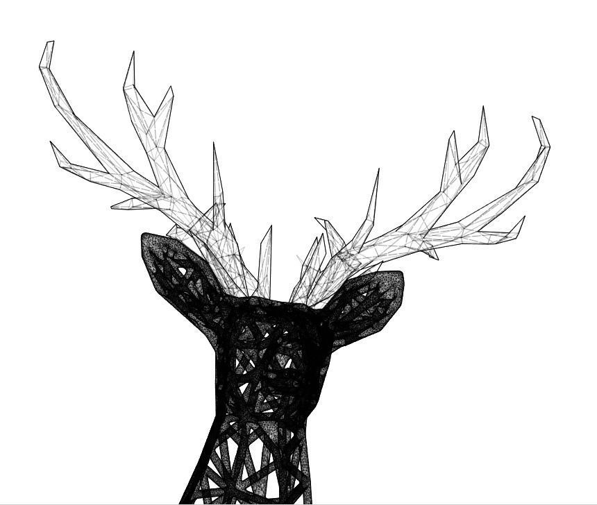 DEER WITH ANTLERS - WIRE ART DEER - CHRISMAS DEER 3D print model_16