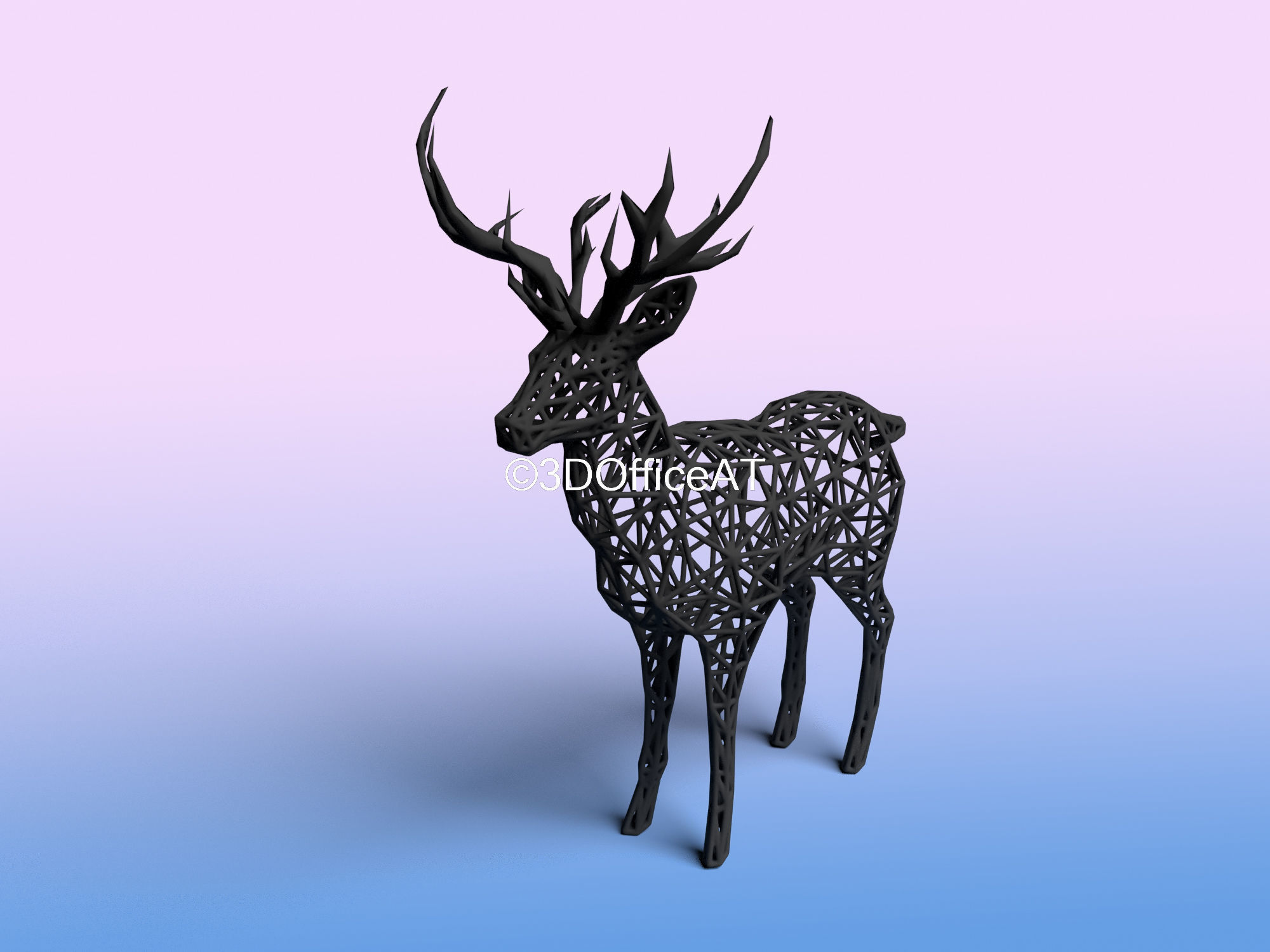 DEER WITH ANTLERS - WIRE ART DEER - CHRISMAS DEER 3D print model_10