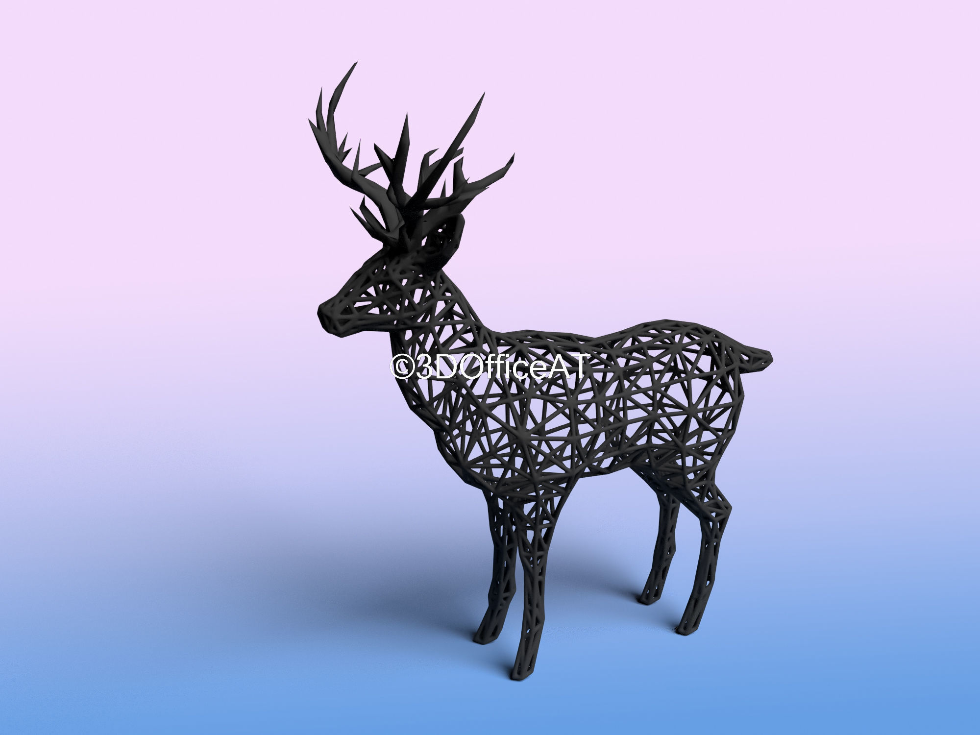 DEER WITH ANTLERS - WIRE ART DEER - CHRISMAS DEER 3D print model_9