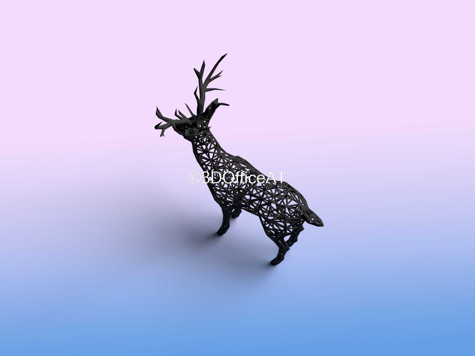 DEER WITH ANTLERS - WIRE ART DEER - CHRISMAS DEER 3D print model_15