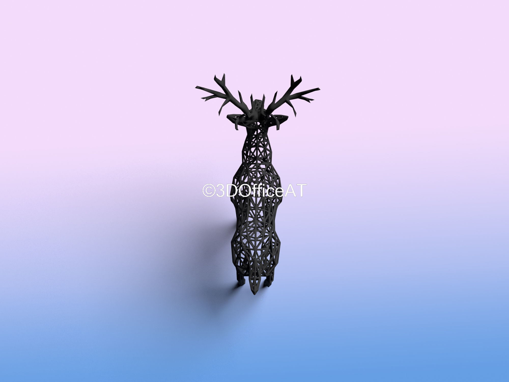 DEER WITH ANTLERS - WIRE ART DEER - CHRISMAS DEER 3D print model_14