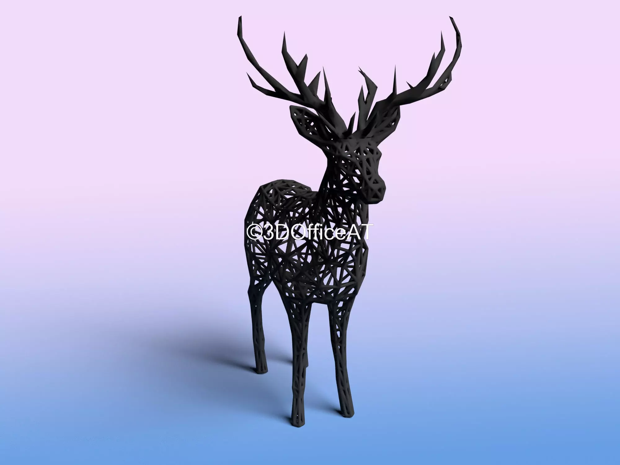 DEER WITH ANTLERS - WIRE ART DEER - CHRISMAS DEER 3D print model_0